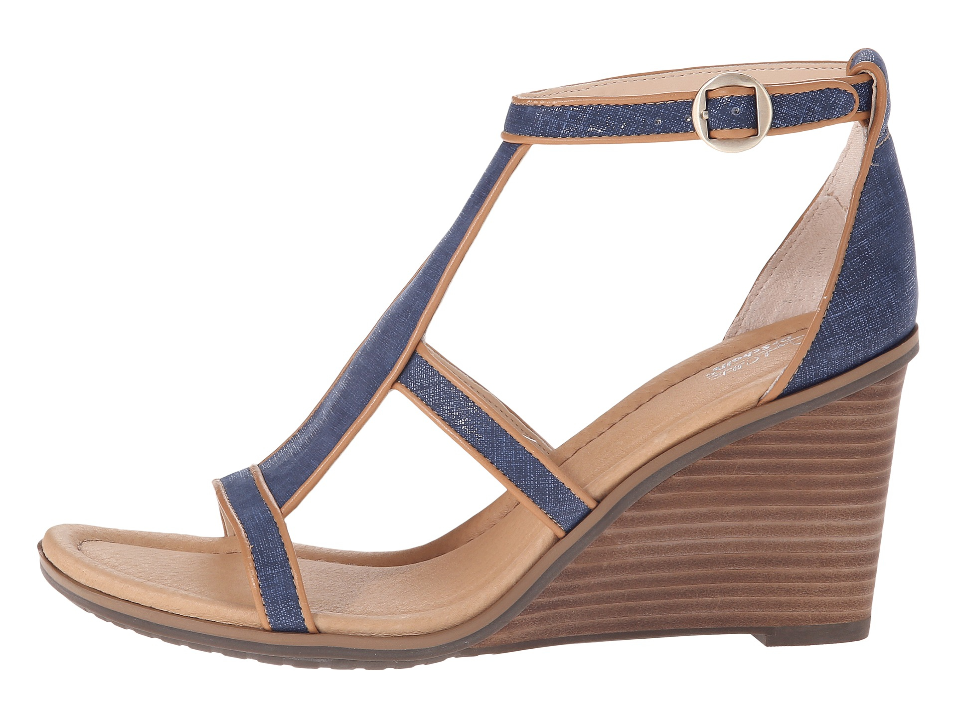 Dr. Scholls Original Collection Denim Jacobs Wedge Sandals in Blue Lyst