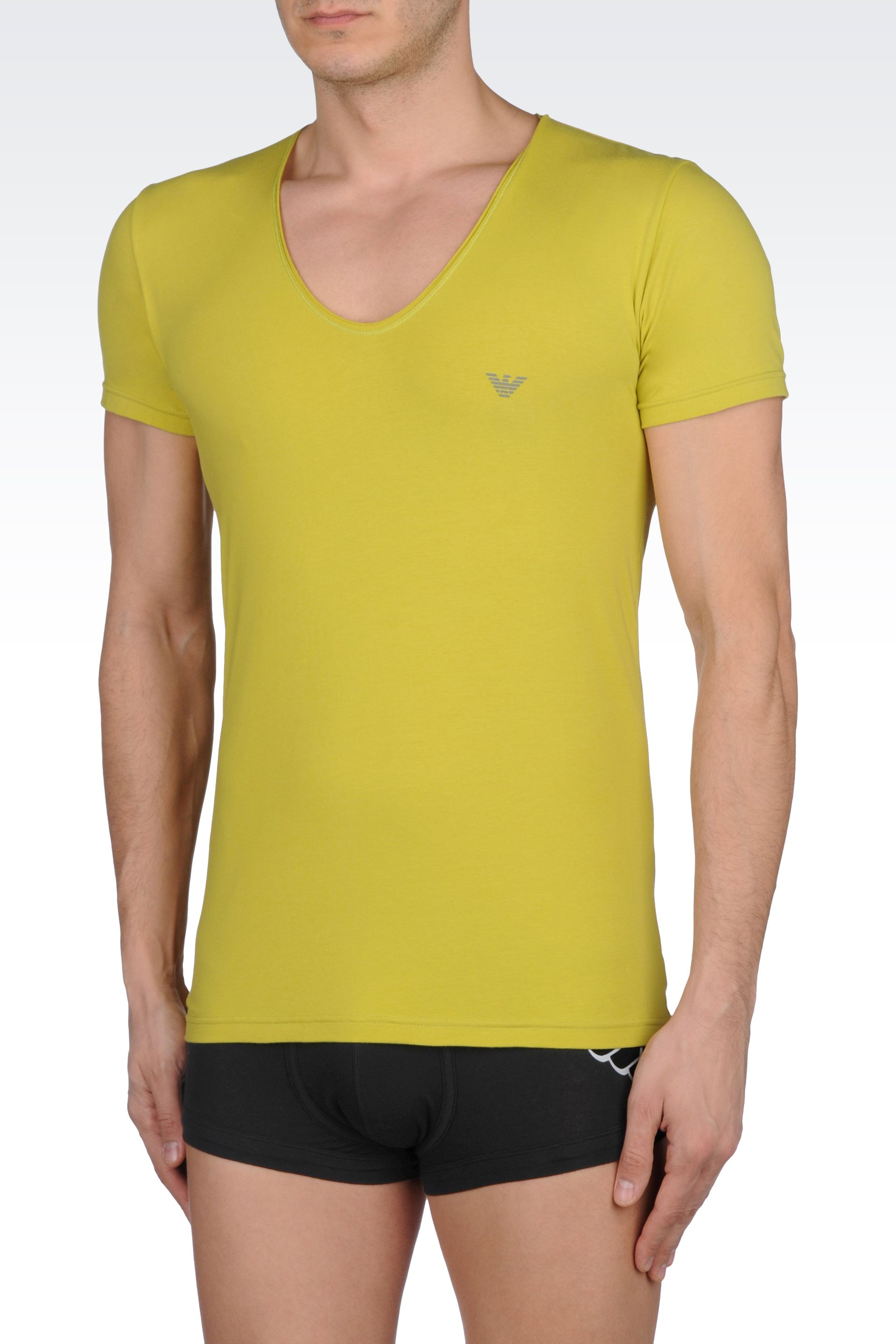 Emporio Armani Yellow Undershirt for Men Lyst
