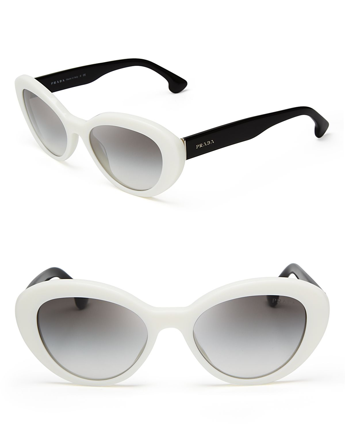 kloon Kruipen Gaan Prada Cat Eye Sunglasses in White | Lyst