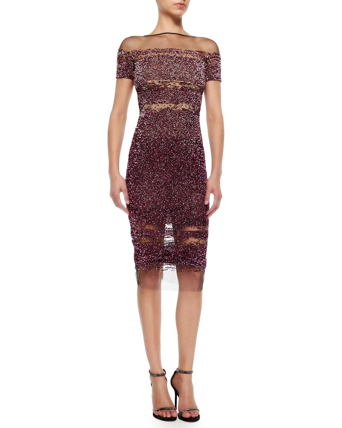 pamella roland ombre sequin gown