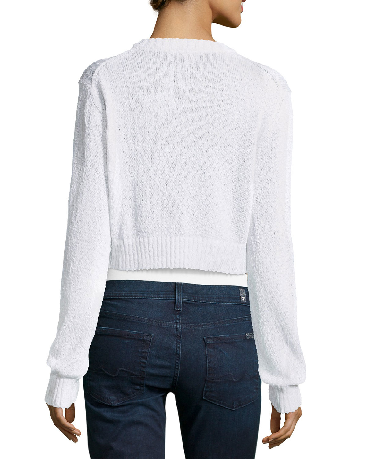 Lyst Michael Kors LongSleeve Cropped Cardigan in White