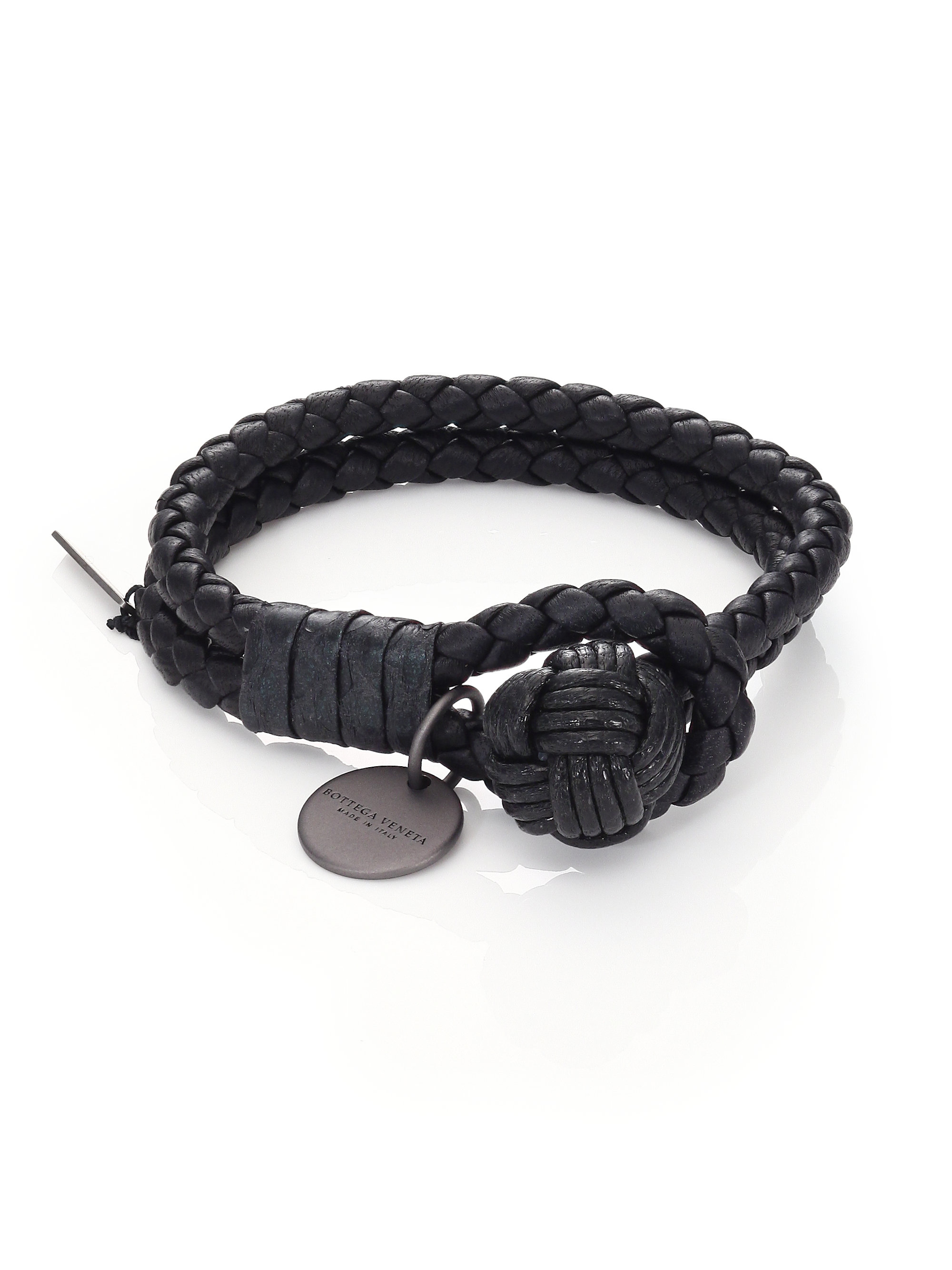 Bottega Veneta Intrecciato Snakeskin & Leather Double-row Wrap Bracelet ...
