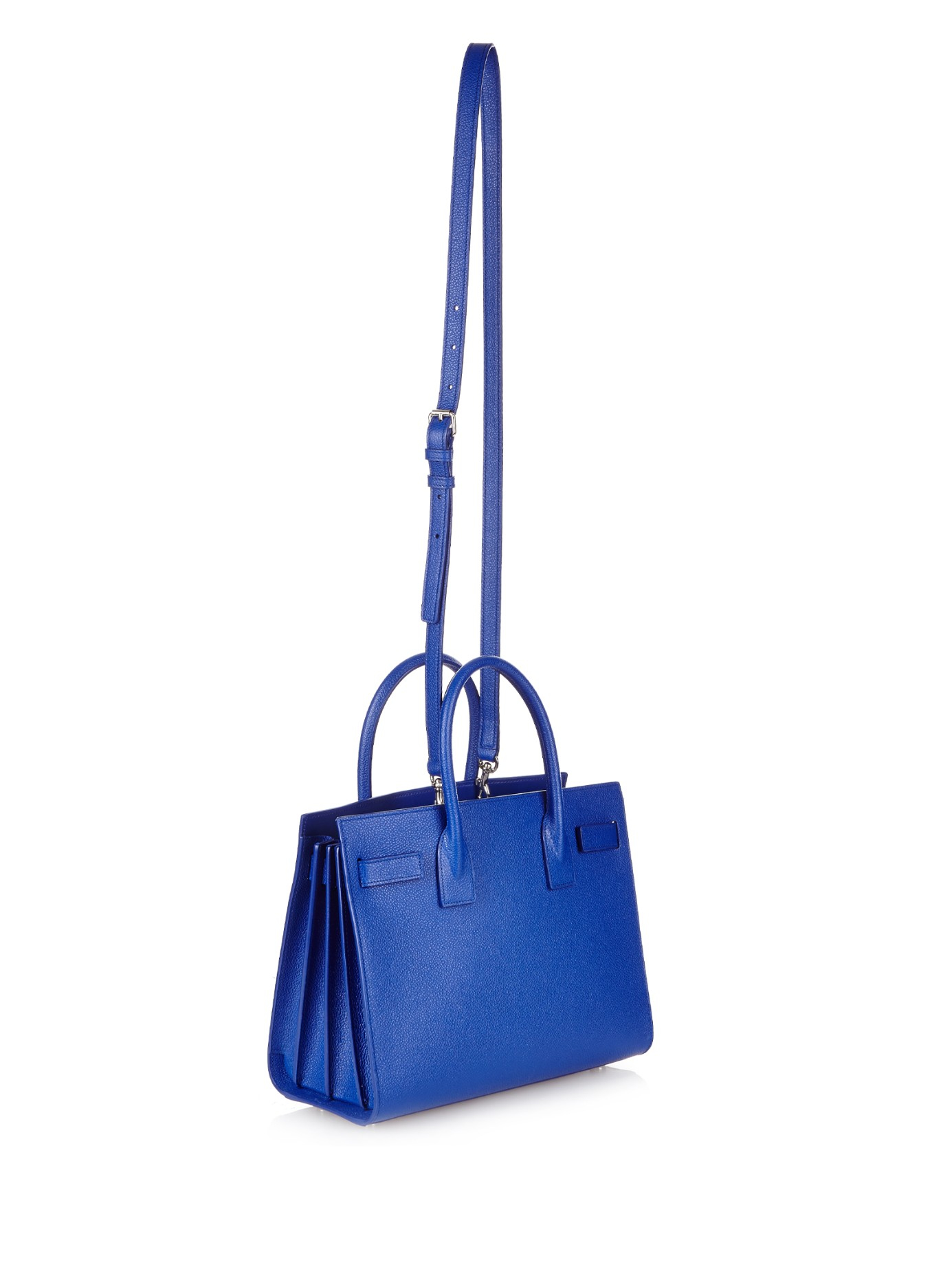 Saint laurent Sac De Jour Baby Leather Tote in Blue | Lyst