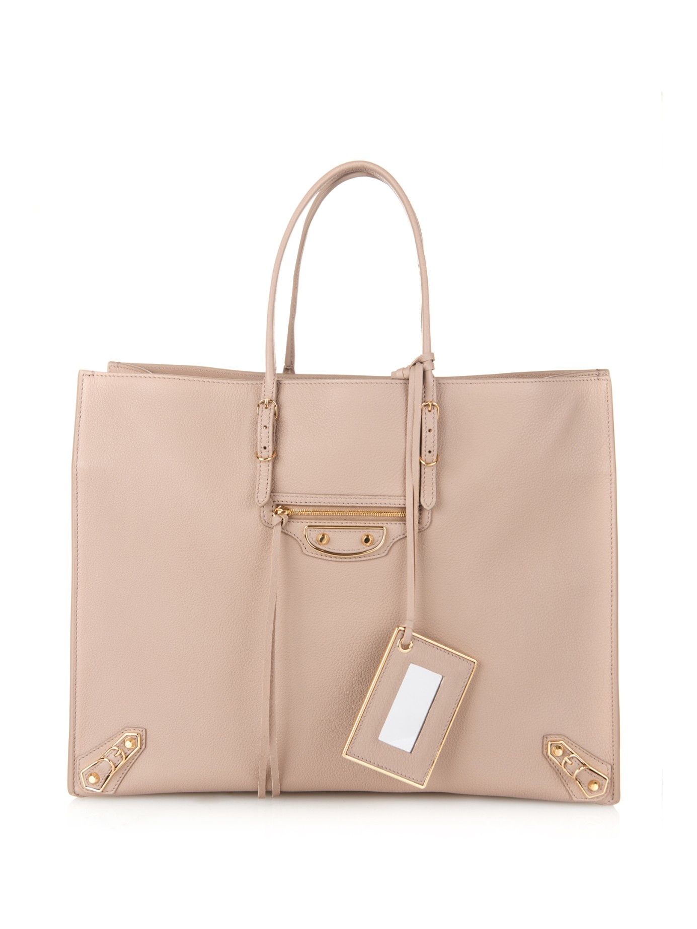 Balenciaga Papier A4 Leather Tote in Natural | Lyst