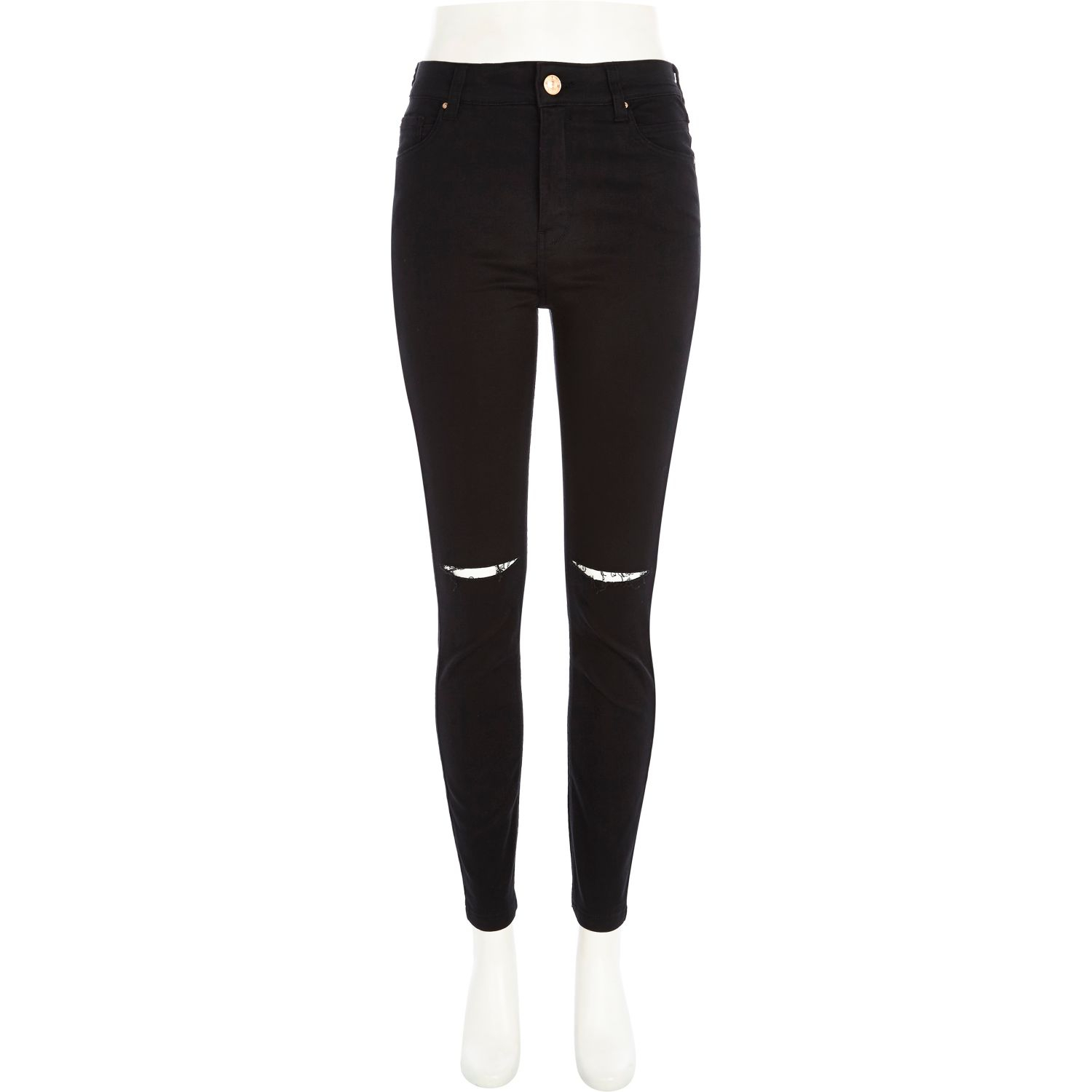 river island black ripped jeans