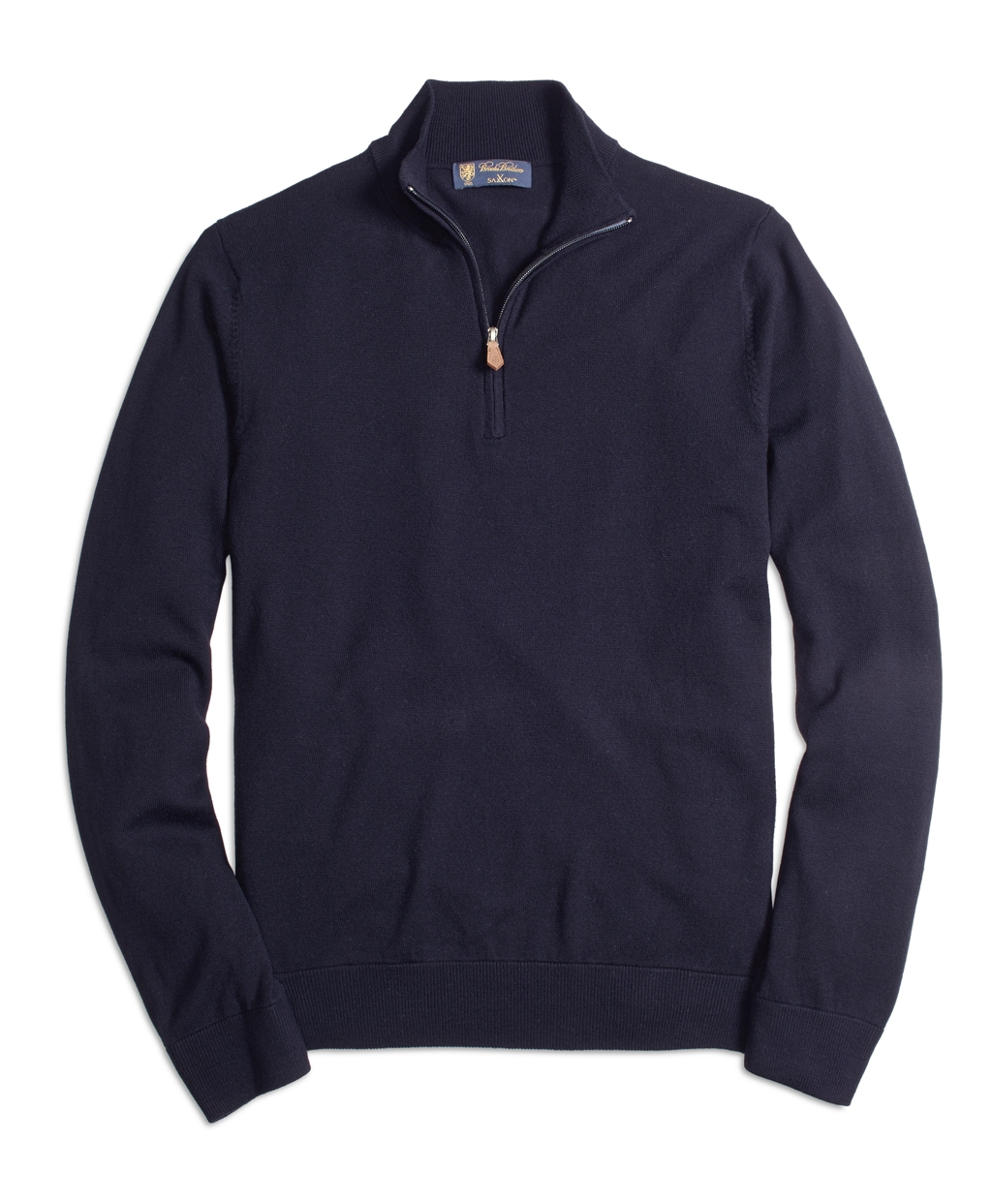 Brooks Brothers Saxxon Wool Half-zip Sweater in Navy (Blue) for Men - Lyst