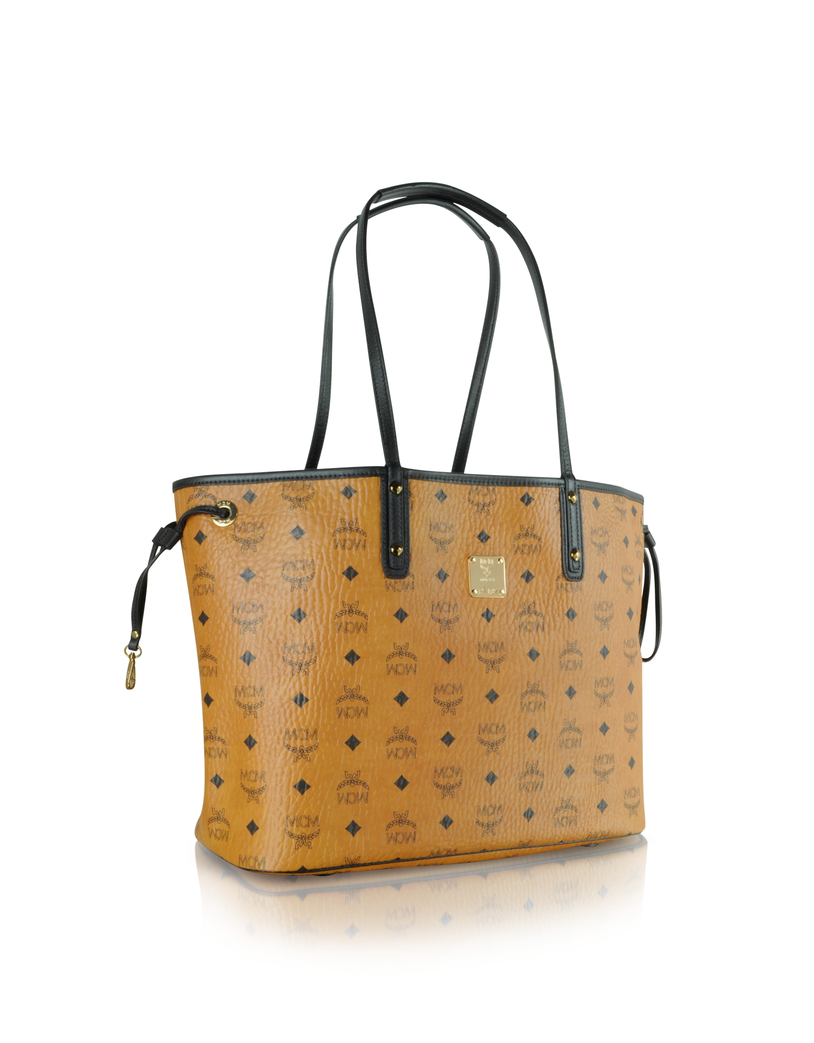 Lyst - Mcm Shopper Project Visetos Cognac Medium Reversible Tote In Brown