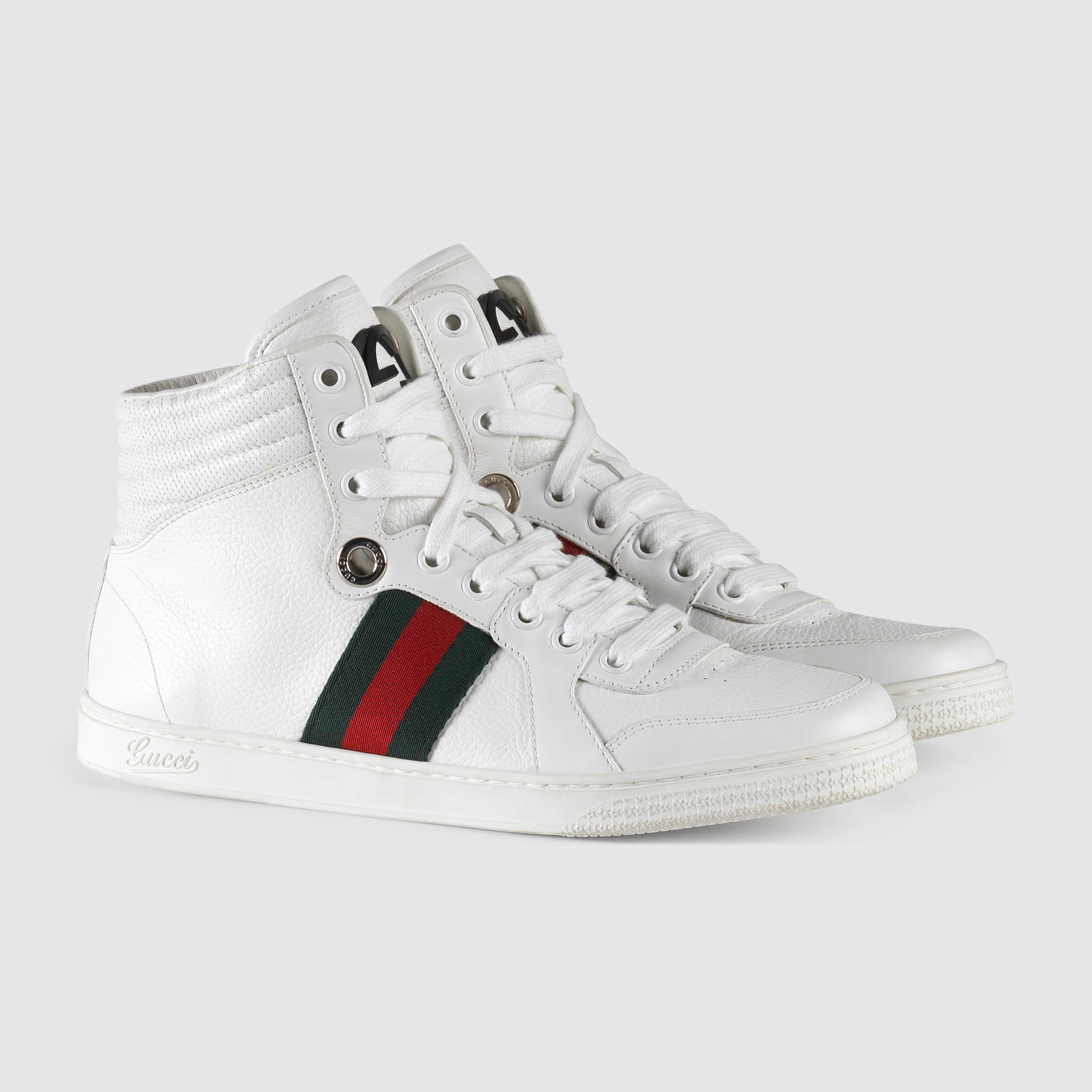 Lyst - Gucci High-top Leather Sneaker in White