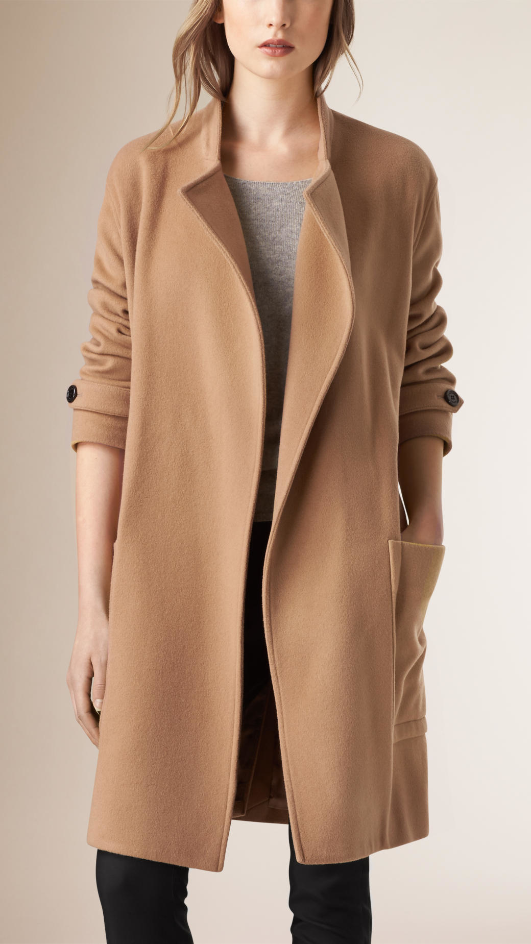 Relaxed-Fit Wool-Cashmere Coat in Natural | Lyst