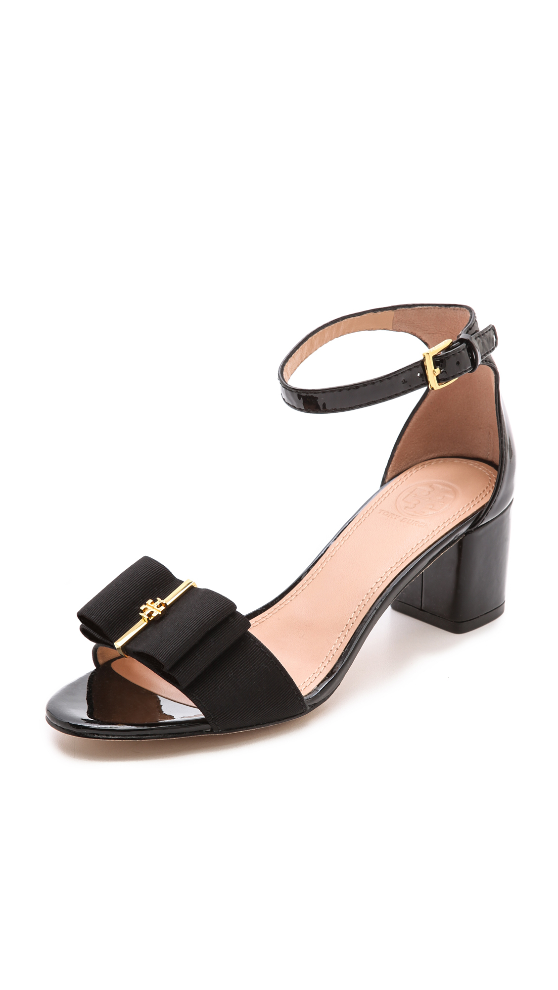 Tory Burch Trudy Block Heel Sandals - Camellia Pink in Black | Lyst