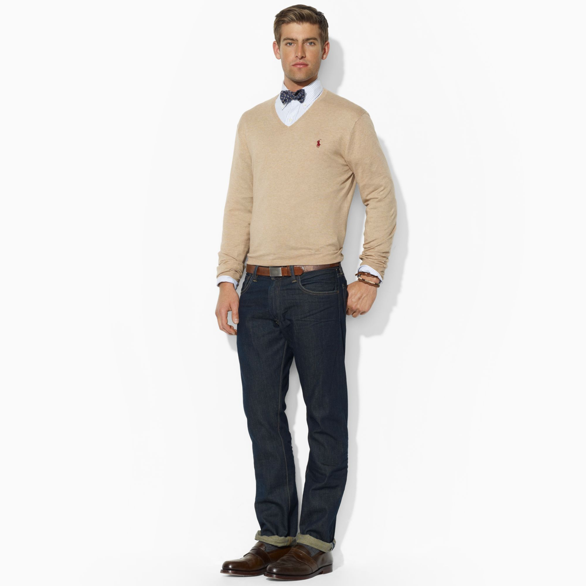 ralph lauren v neck jumper mens
