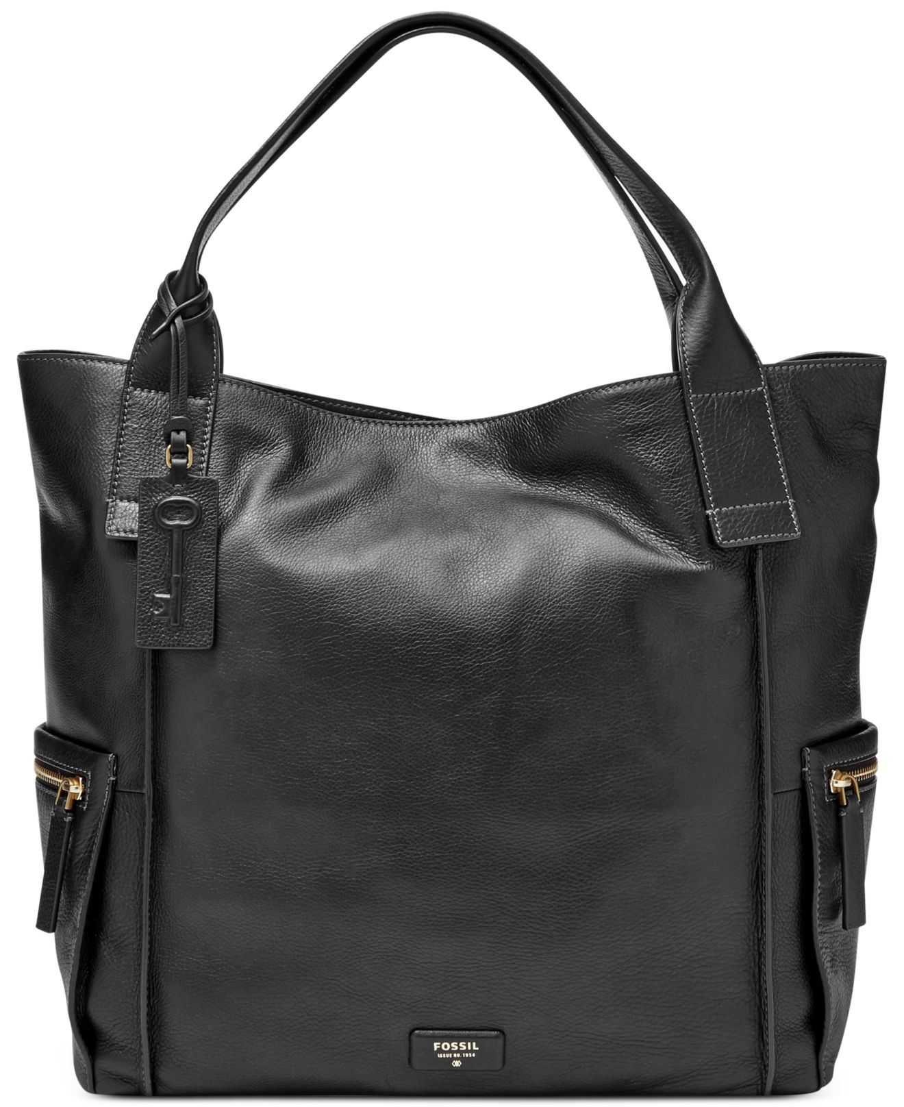 Fossil Emerson Leather Tote in Black | Lyst