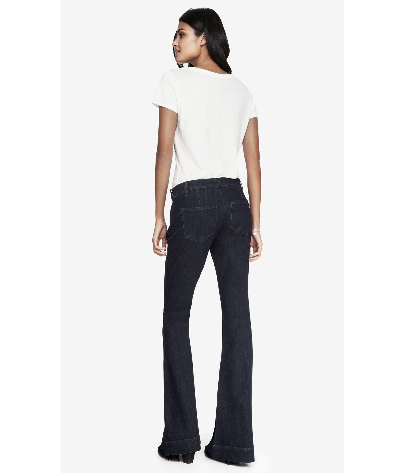 express bell flare mid rise jeans