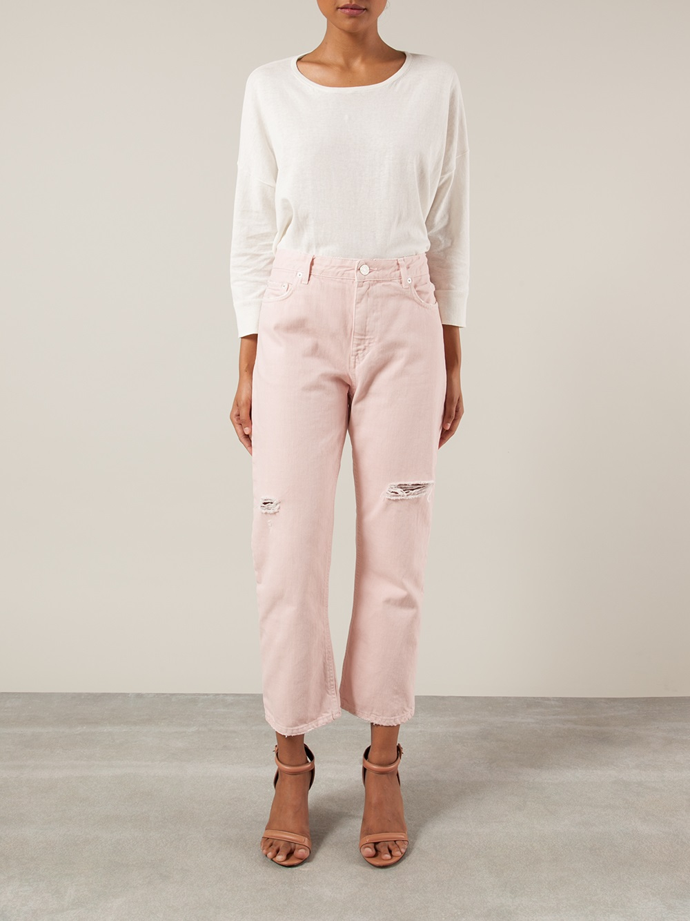 pink boyfriend jeans