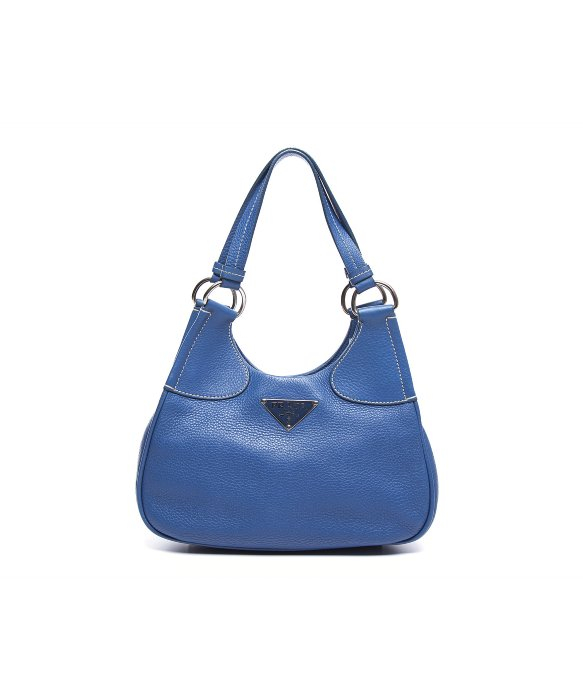 Prada Pre-owned Cobalt Blue Vitello Daino Leather Small Hobo Bag ...  