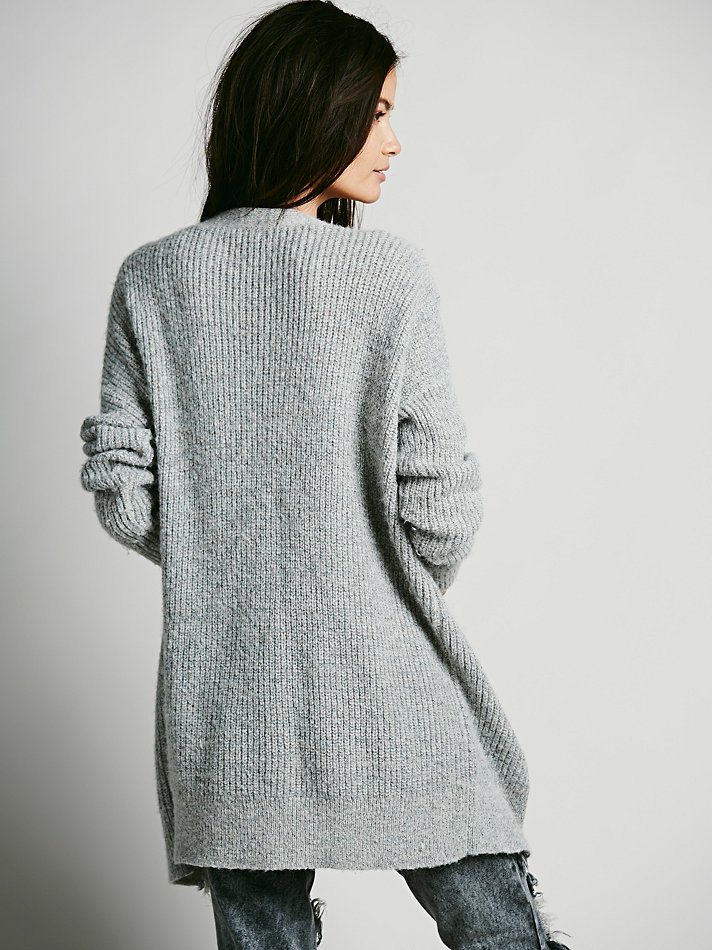 free people grey cardigan