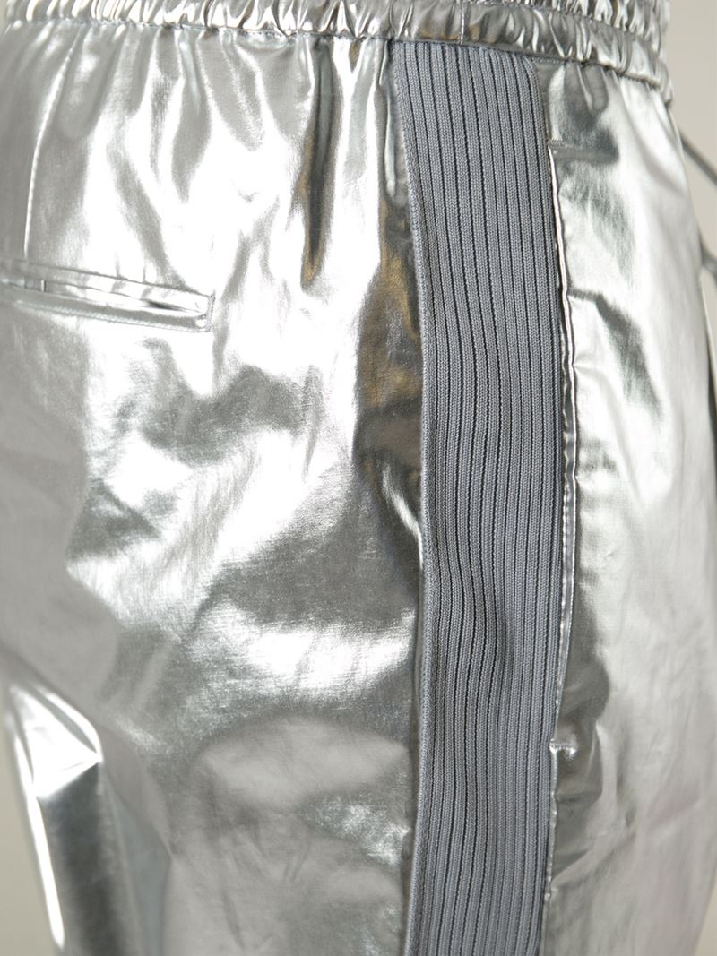 metallic track pants