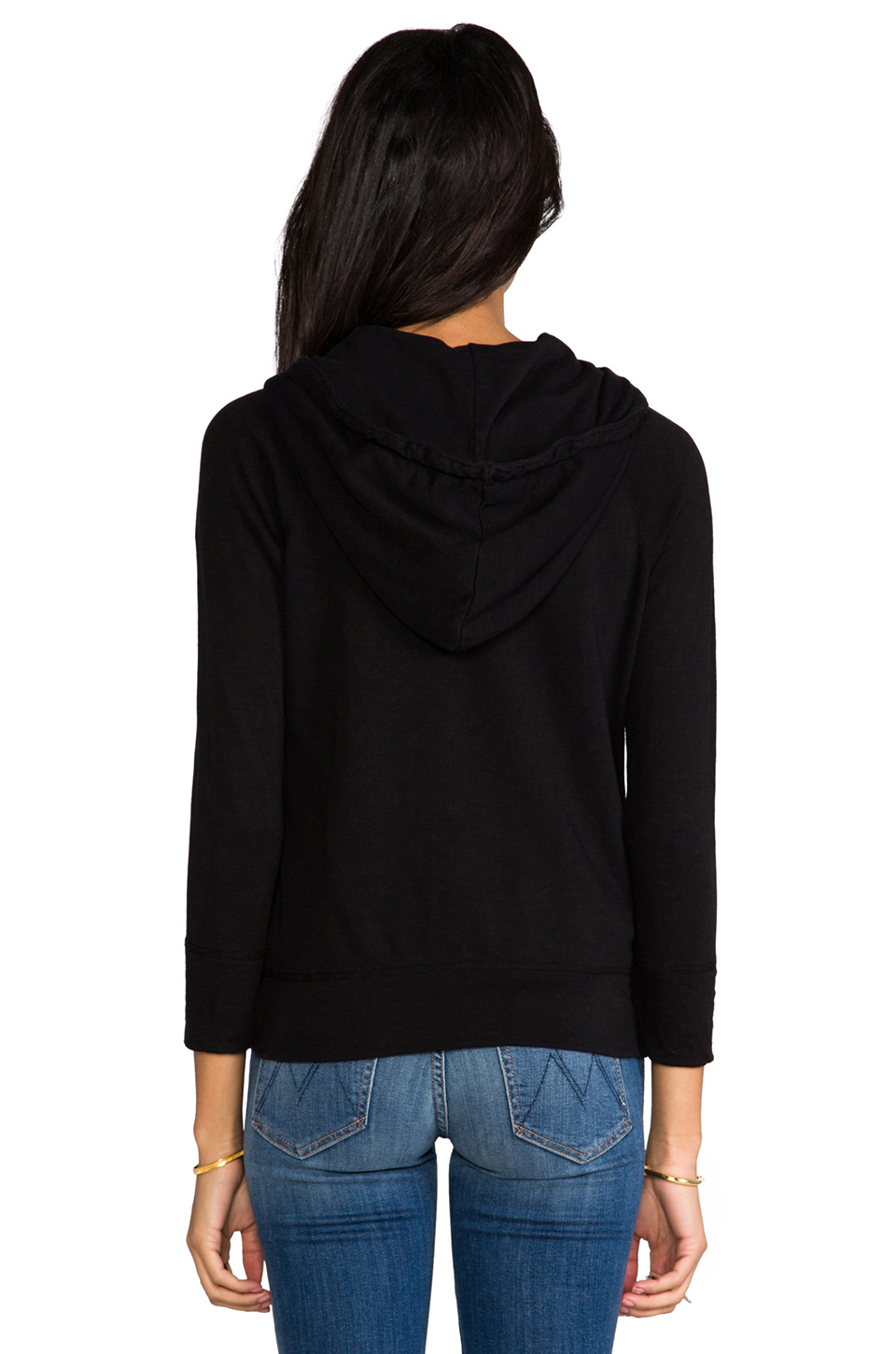 James Perse Vintage Cotton Hoodie in Black Lyst