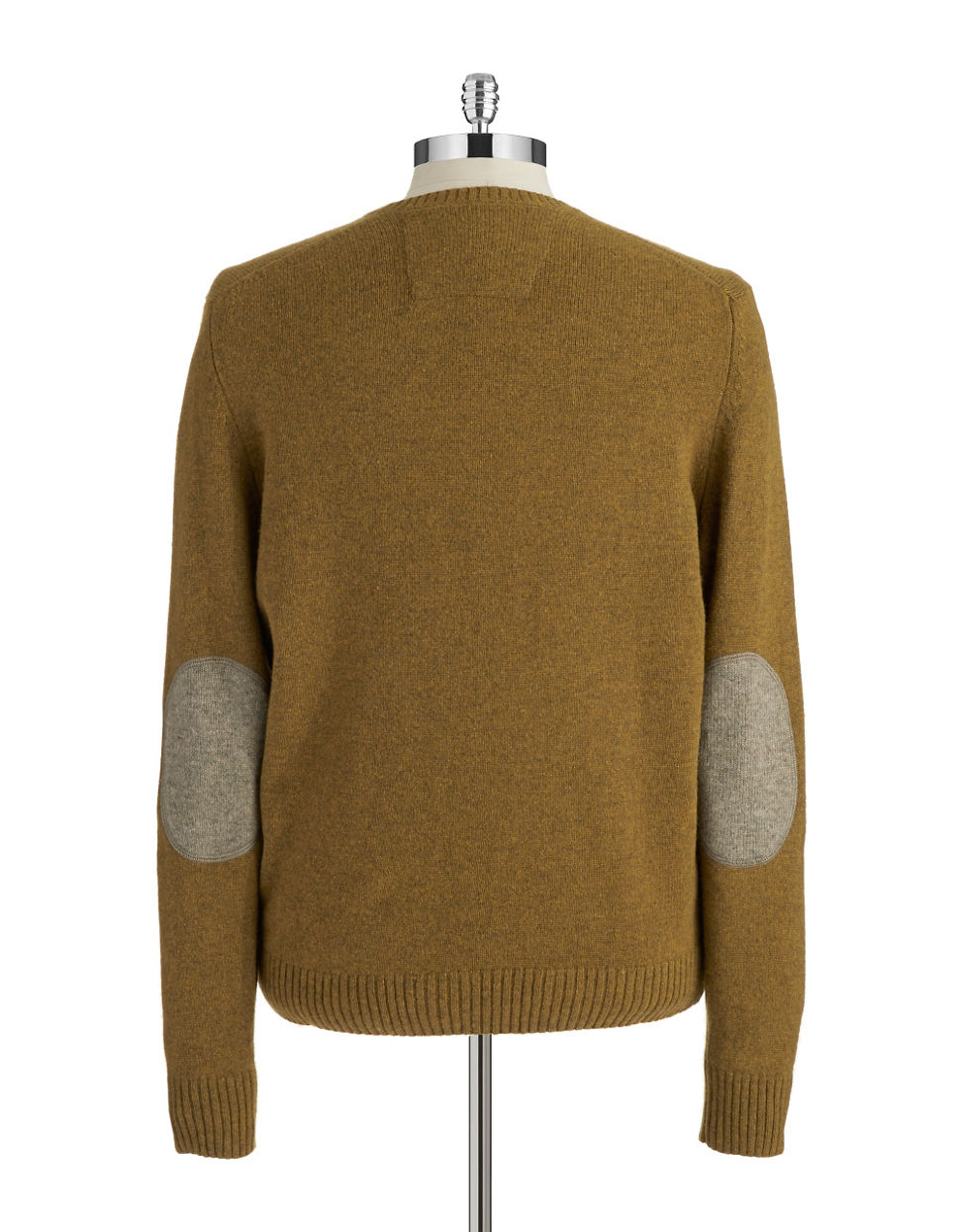 Black & brown V-neck Pullover With Elbow Patches in Green for Men ...