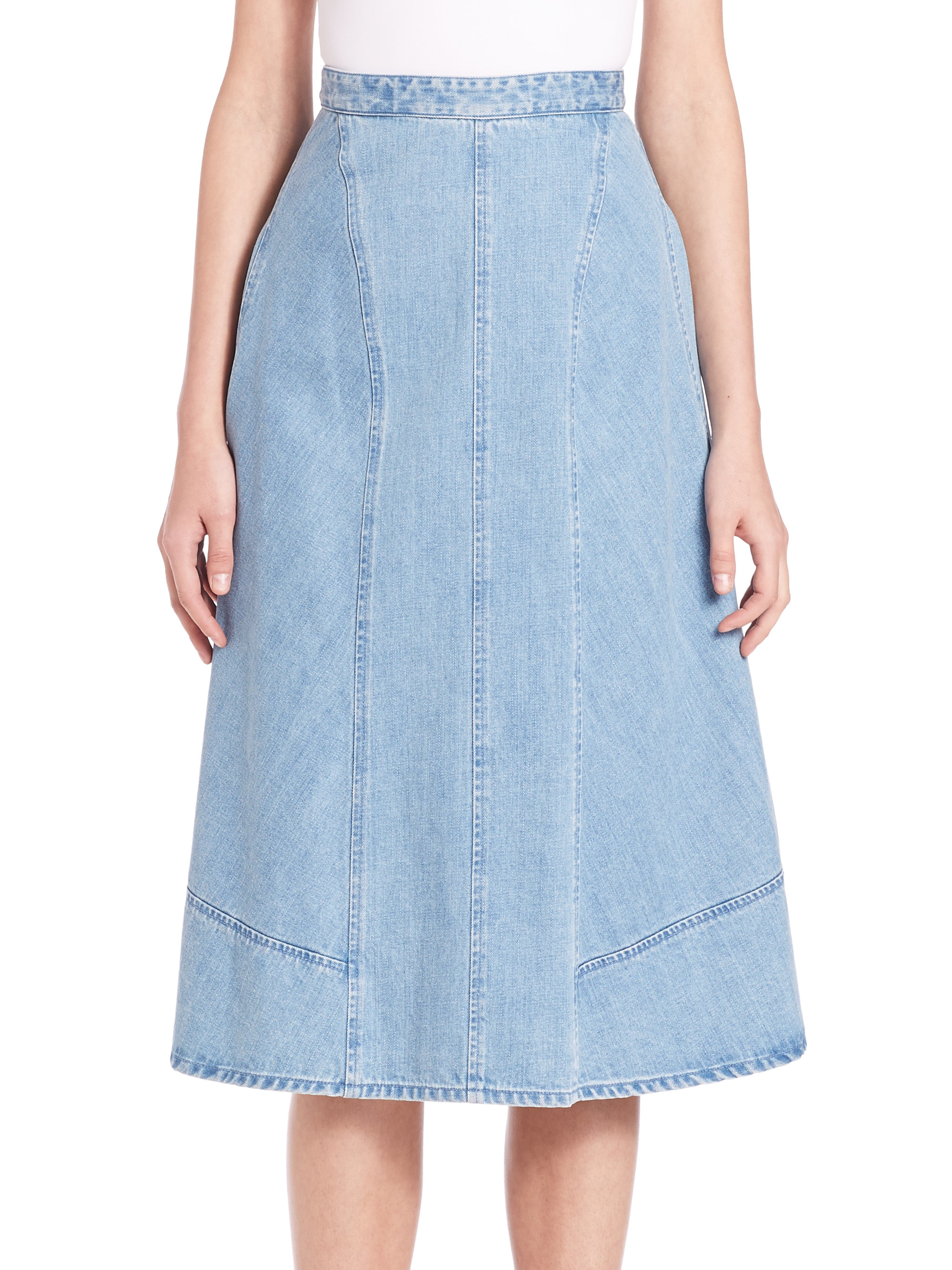 midi denim skirt kors michael sky