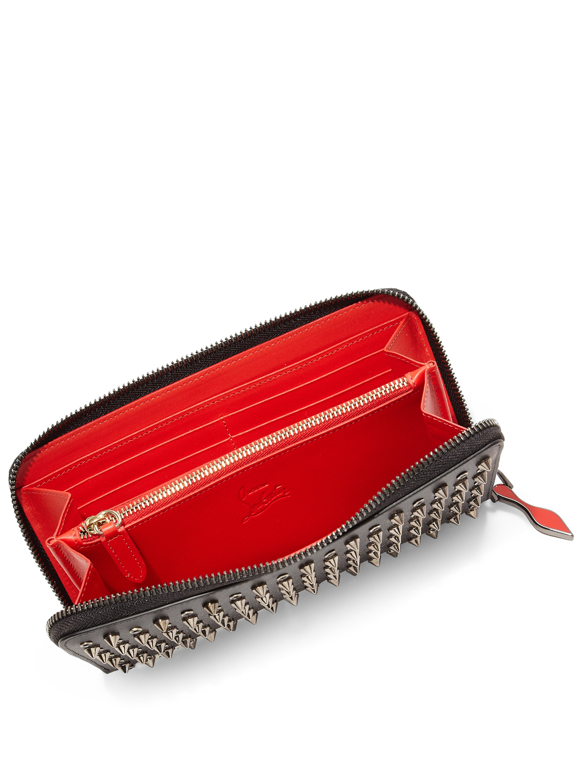 Christian Louboutin Panettone Studded Wallet in Black | Lyst