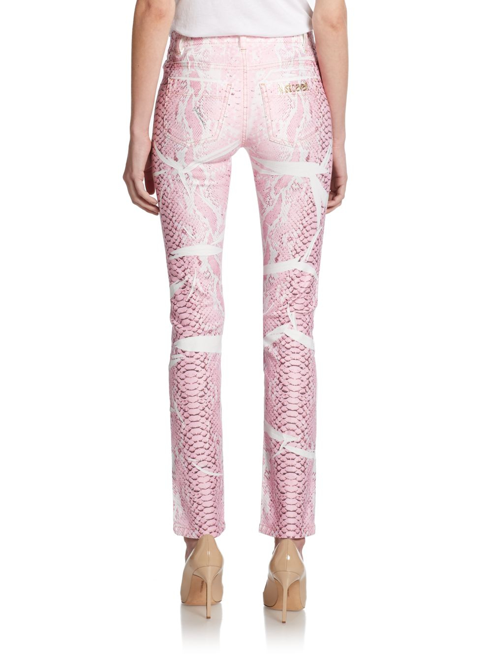 Just Cavalli Denim Snake Print Skinny 