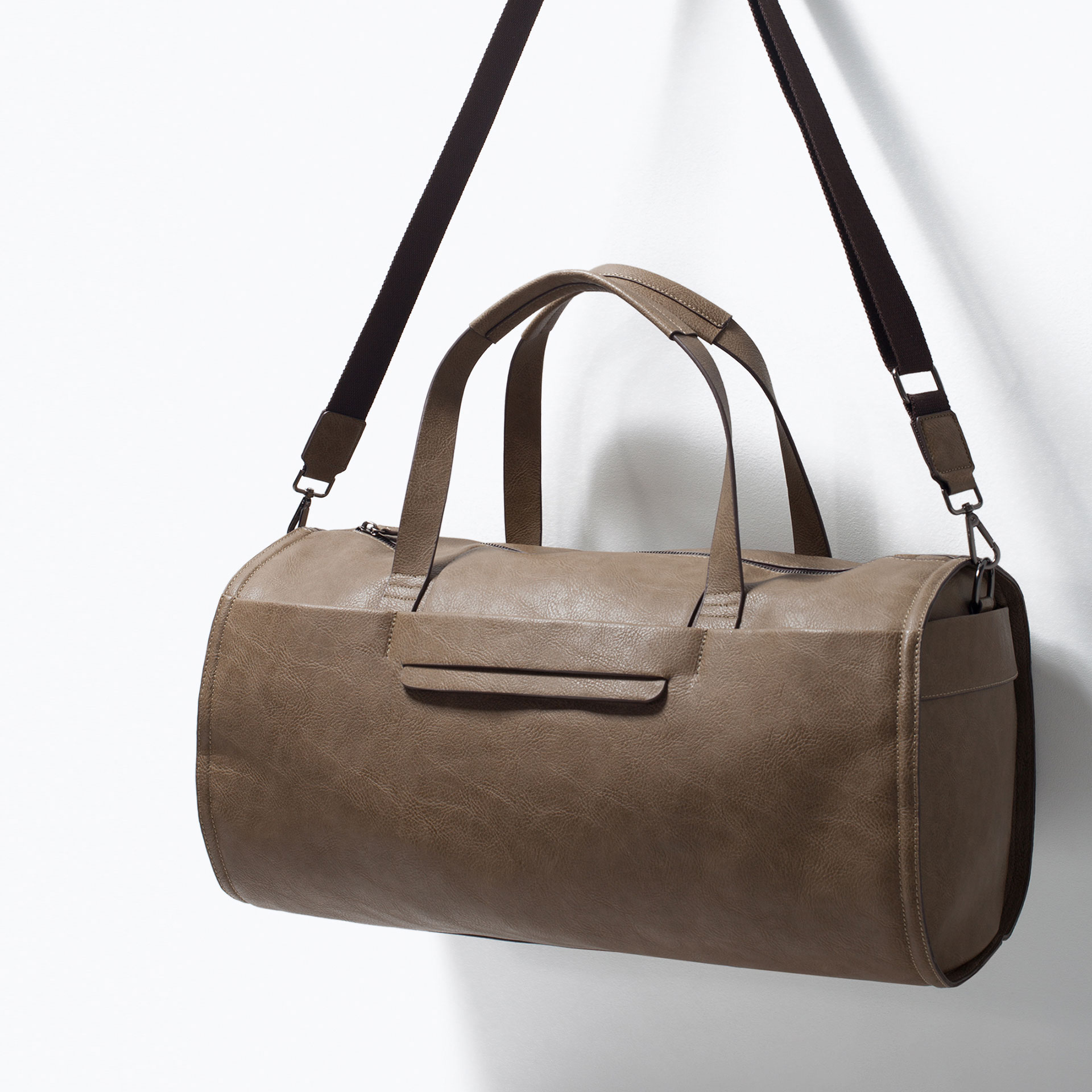 Zara Flap Pocket Bowling Bag in Brown for Men | Lyst
