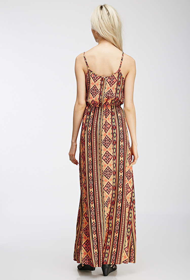 Lyst - Forever 21 Southwestern-print Maxi Dress in Brown
