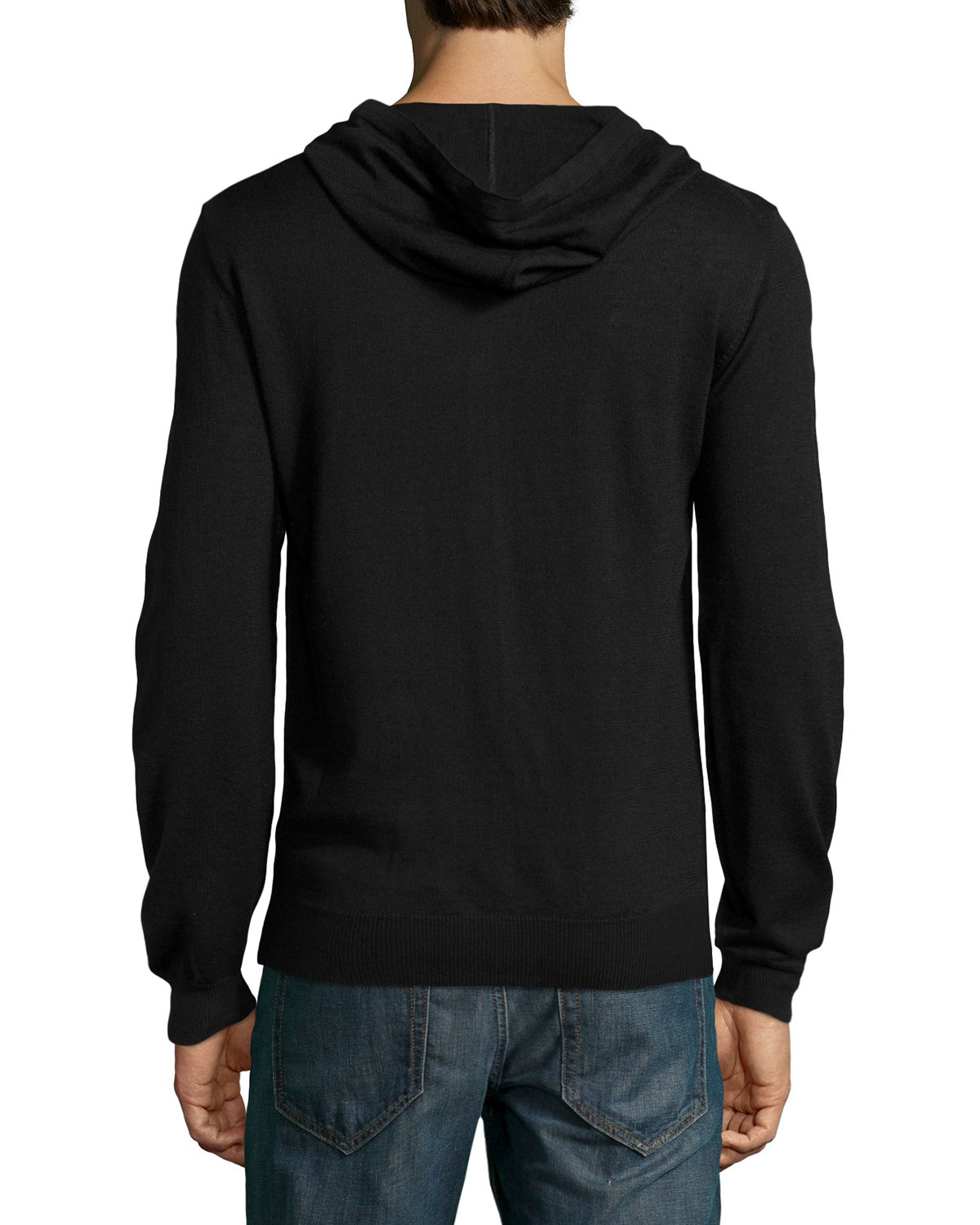 Neiman marcus Woolblend Knit Hoodie in Black for Men Lyst