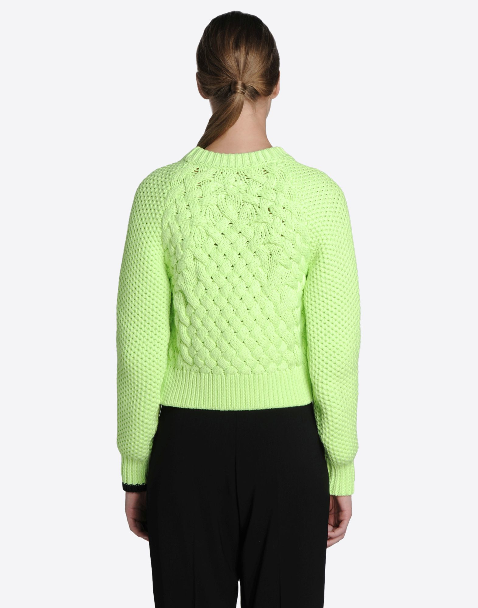 Lyst - Mm6 By Maison Martin Margiela Cotton Cable Knit Sweater in Green