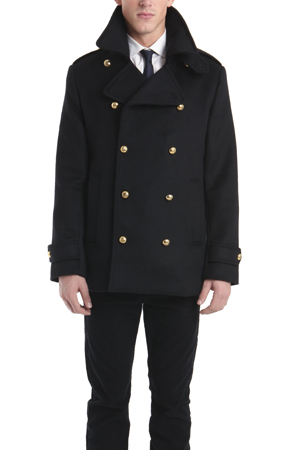 peacoat with gold buttons