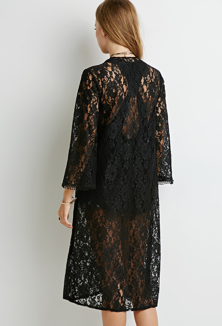 longline lace cardigan