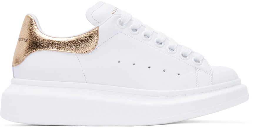 white and gold alexander mcqueen sneakers