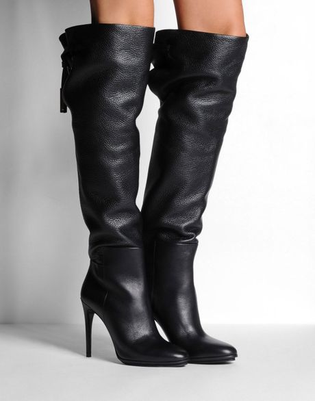 Burberry Over The Knee Boots in Black | Lyst