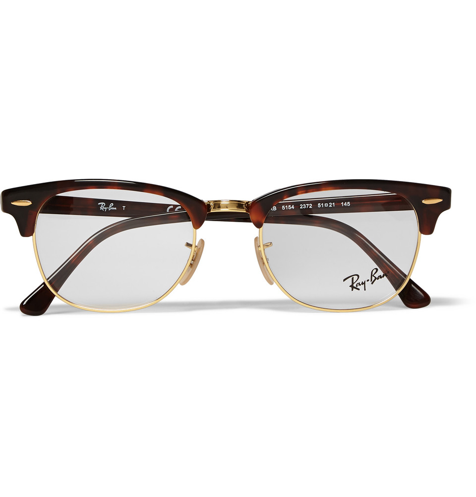 Ray Ban Clubmaster Tortoiseshell Acetate And Metal Optical Glasses In Metallic For Men Lyst Ray Ban Clubmaster Tortoiseshell Acetate And Metal Optical Glasses In Metallic For Men Lyst