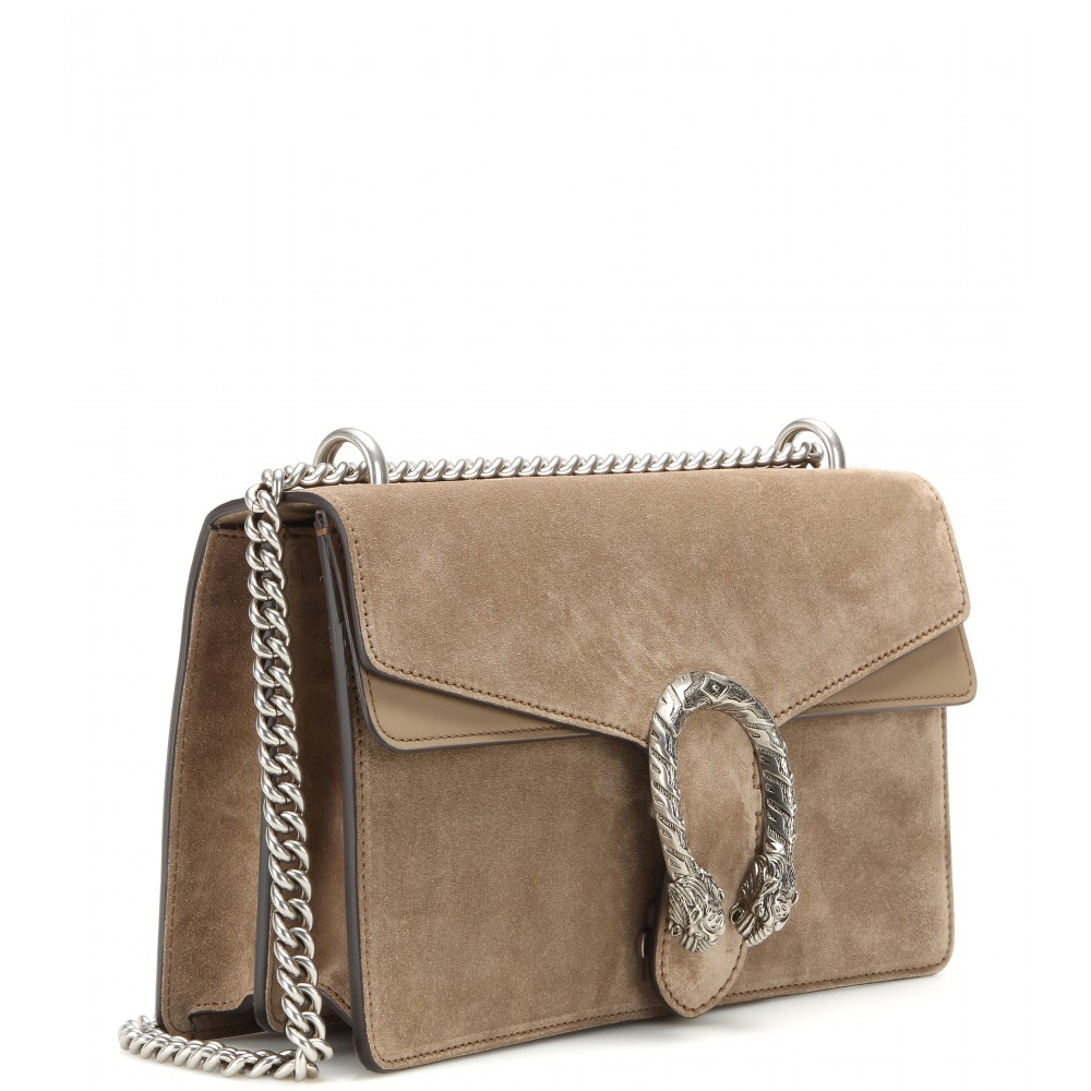 Gucci Dionysus Suede And Leather Shoulder Bag in Natural - Lyst