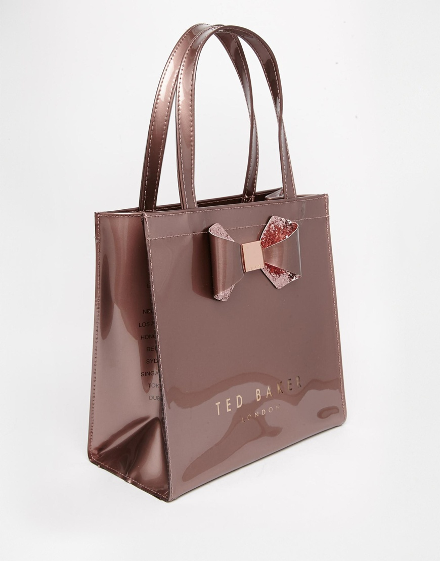 Lyst Ted Baker Crystal Bow Small Icon Bag In Pink Gallery
