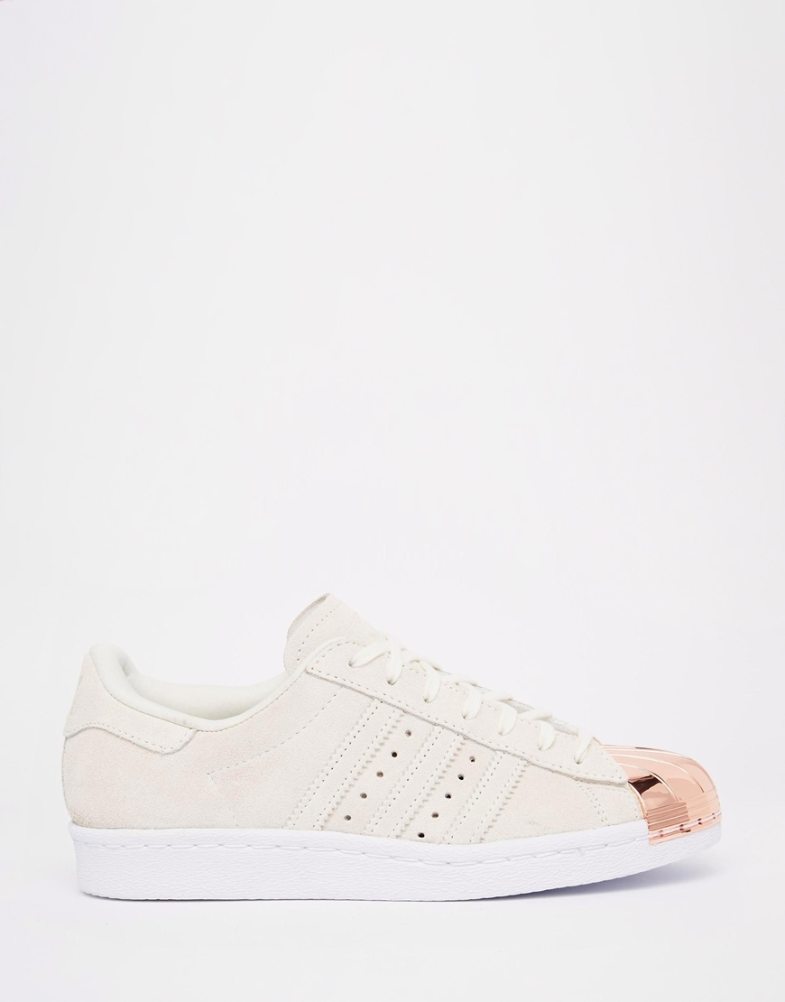 adidas Originals Leather Originals Superstar 80s Gold Metal Toe Cap Trainers in White - Lyst