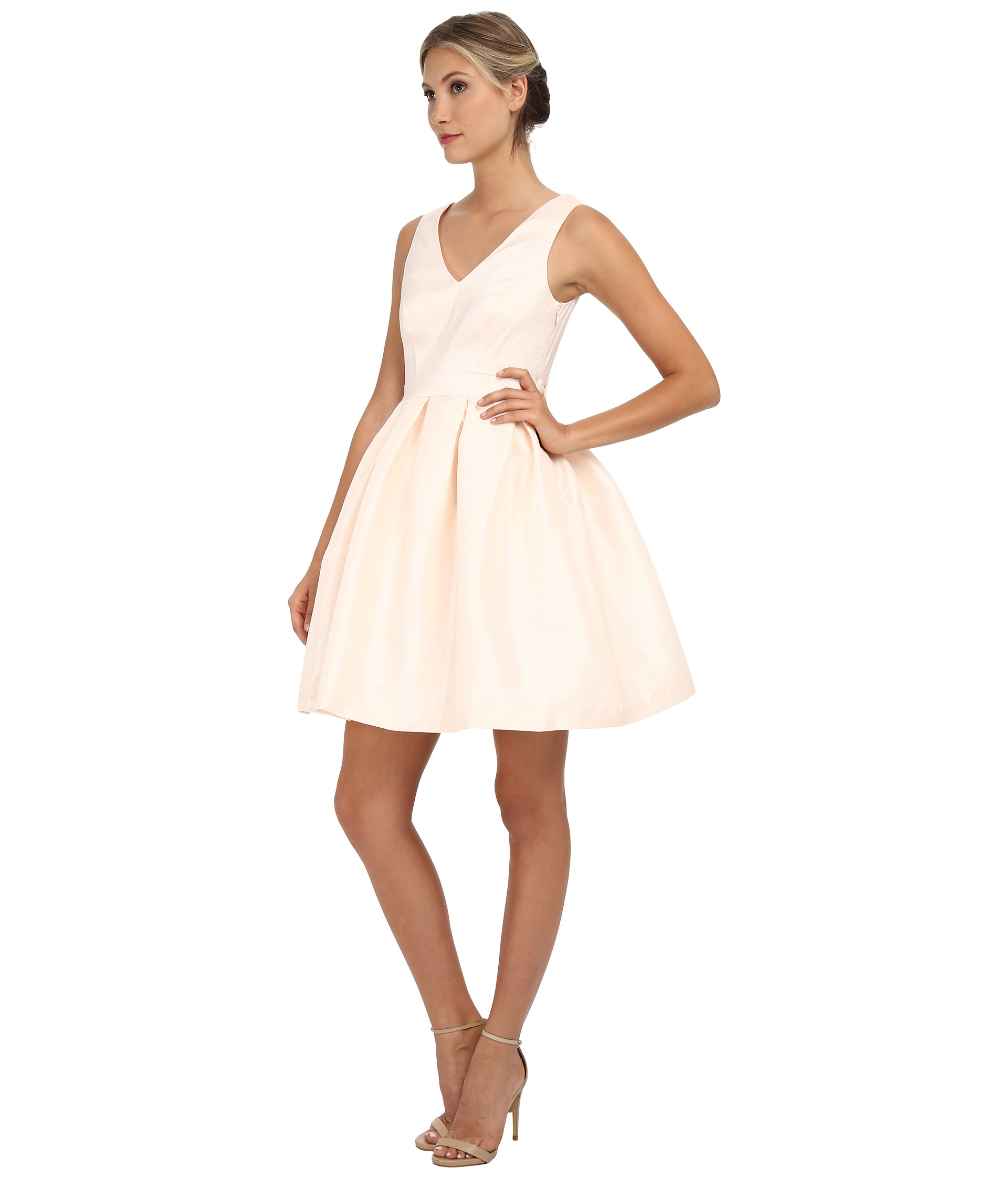 taffeta fit and flare dress