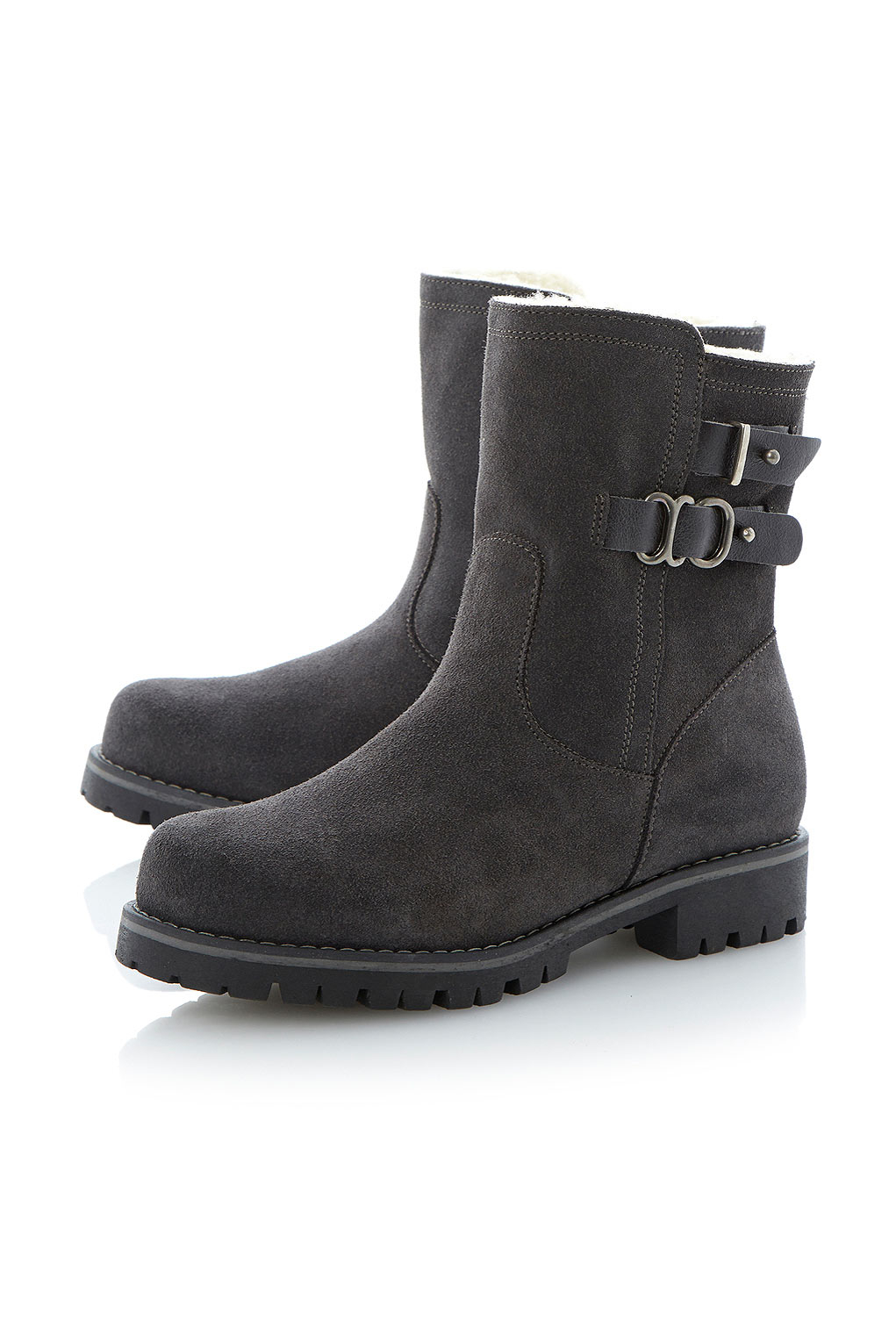 gray fur lined boots