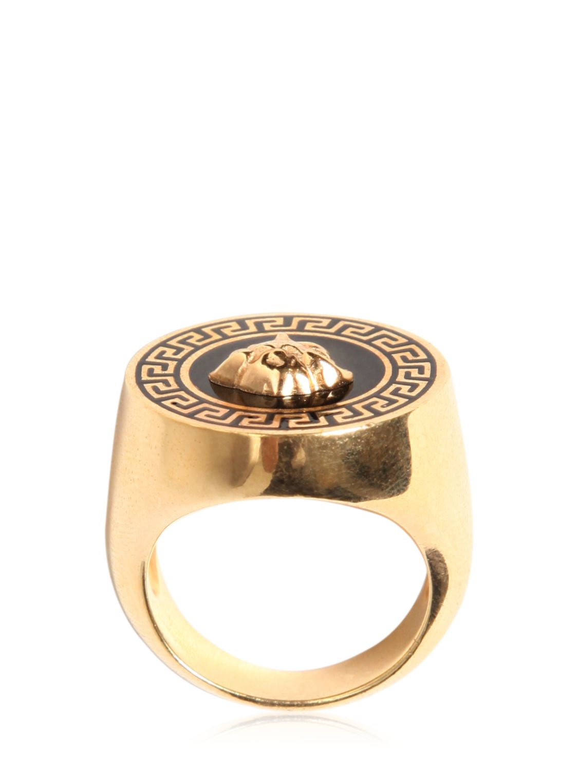 Versace Medusa Enameled Ring in Gold for Men (GOLD/BLACK) | Lyst