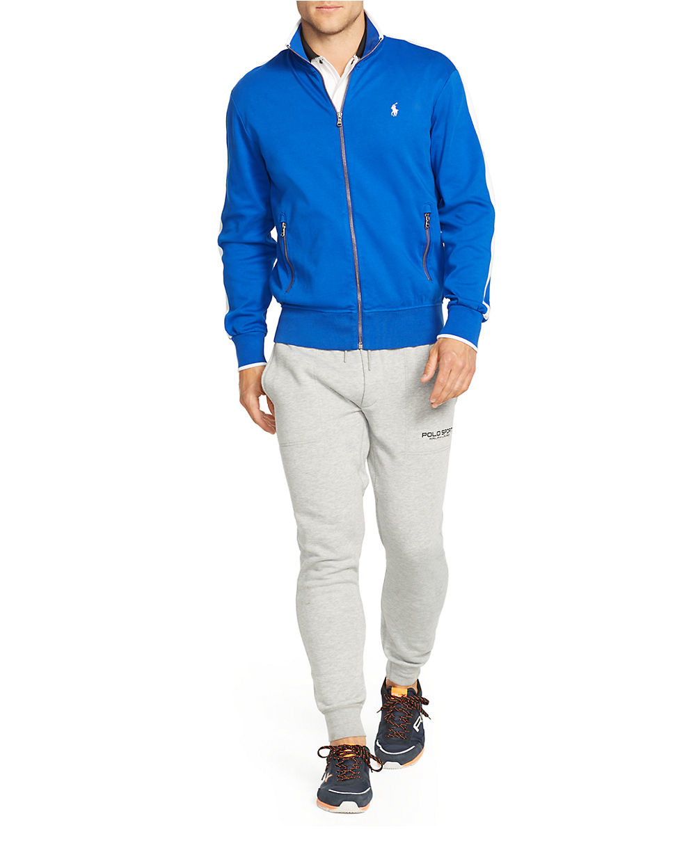 Polo Ralph Lauren Cotton Fullzip Interlock Track Jacket in Blue for Men Lyst