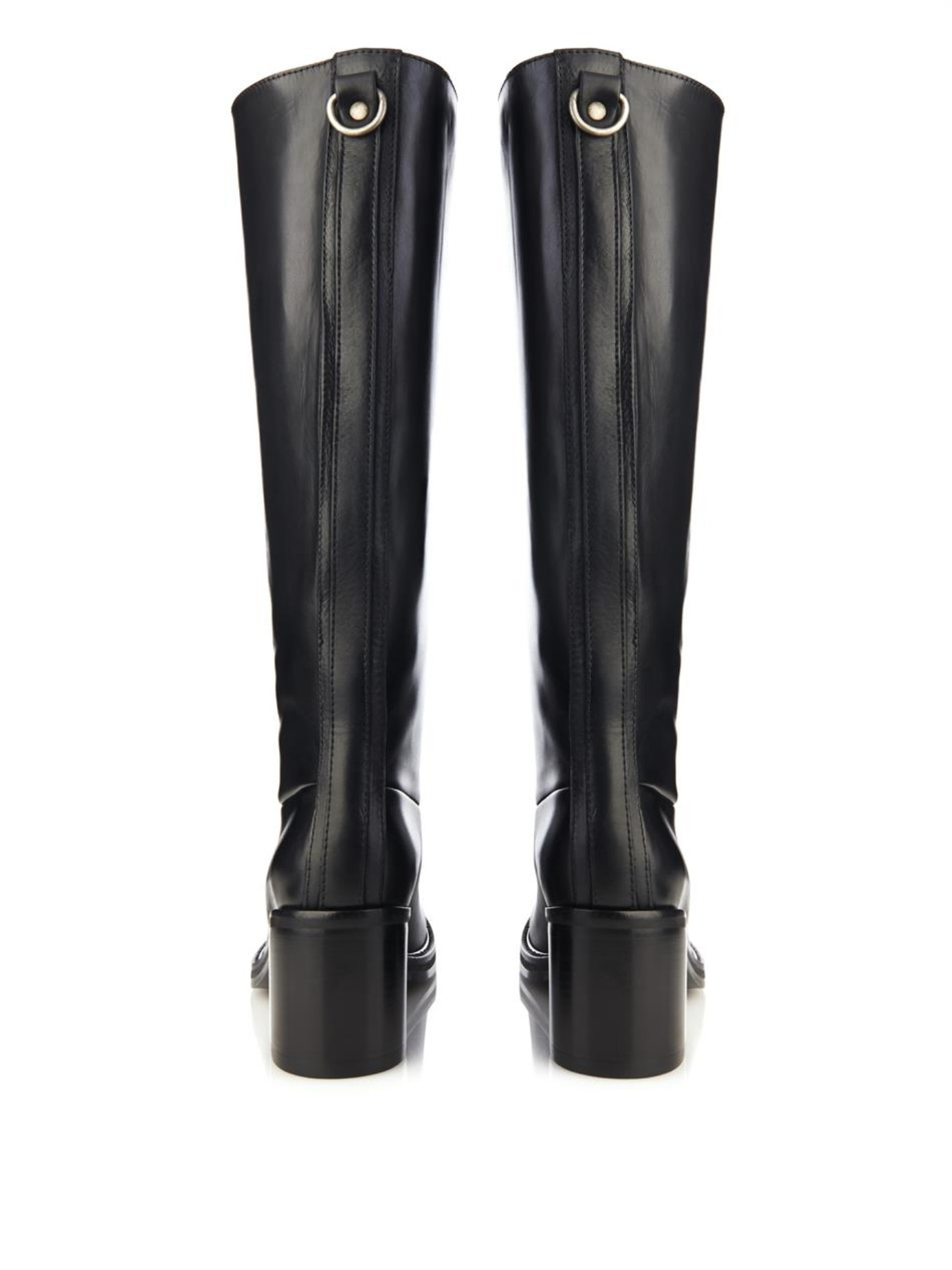 Acne Studios Egor Leather Knee Boots in Black - Lyst