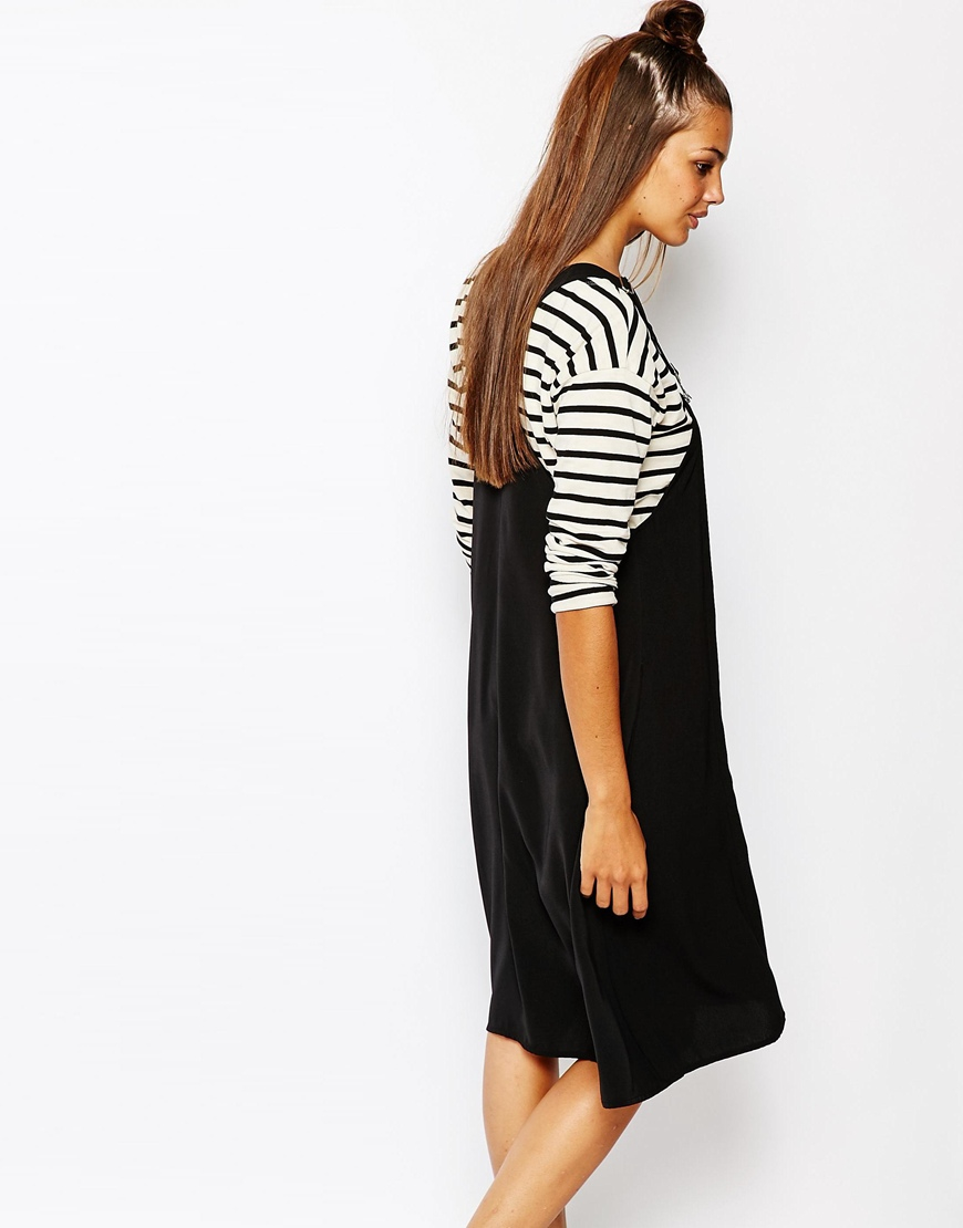 monki denim dungaree dress