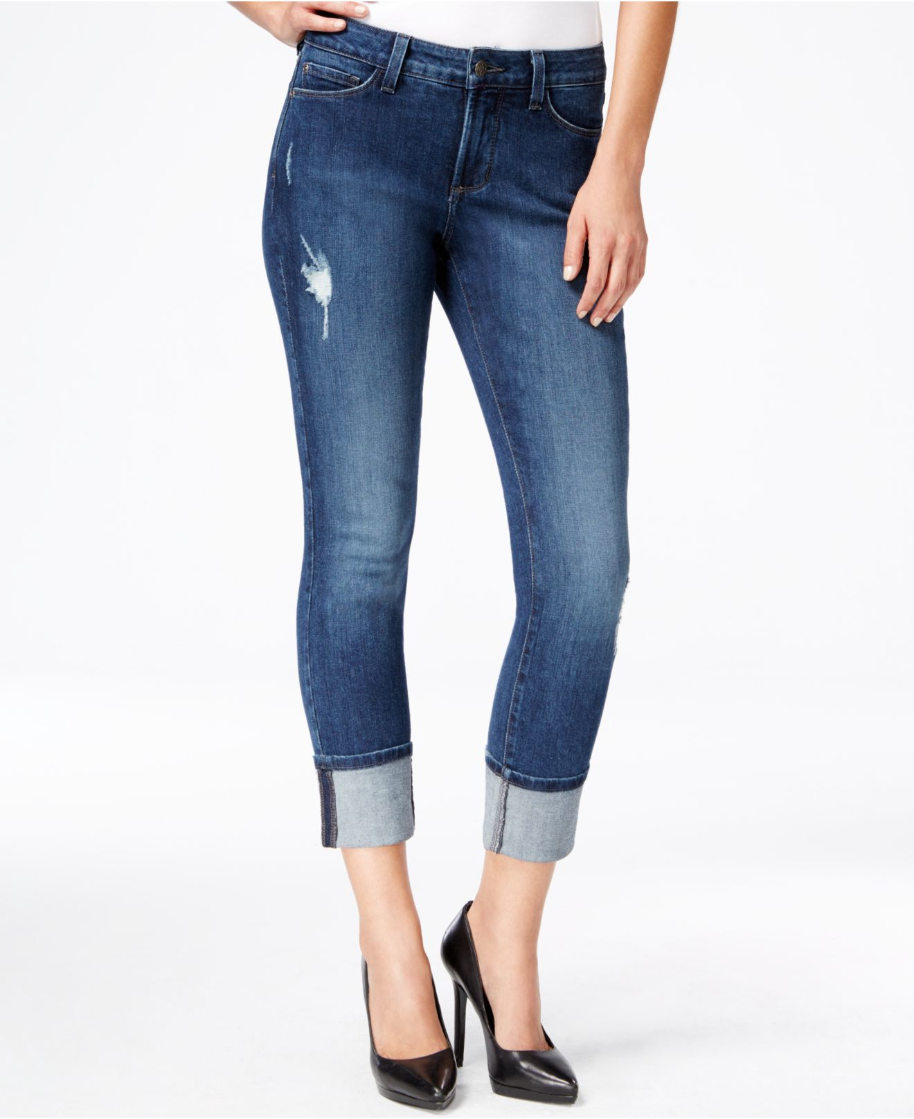 NYDJ Denim Petite Skinny Cropped Boyfriend Jeans in Blue - Lyst