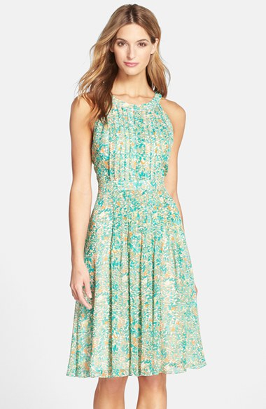 chiffon flare dress