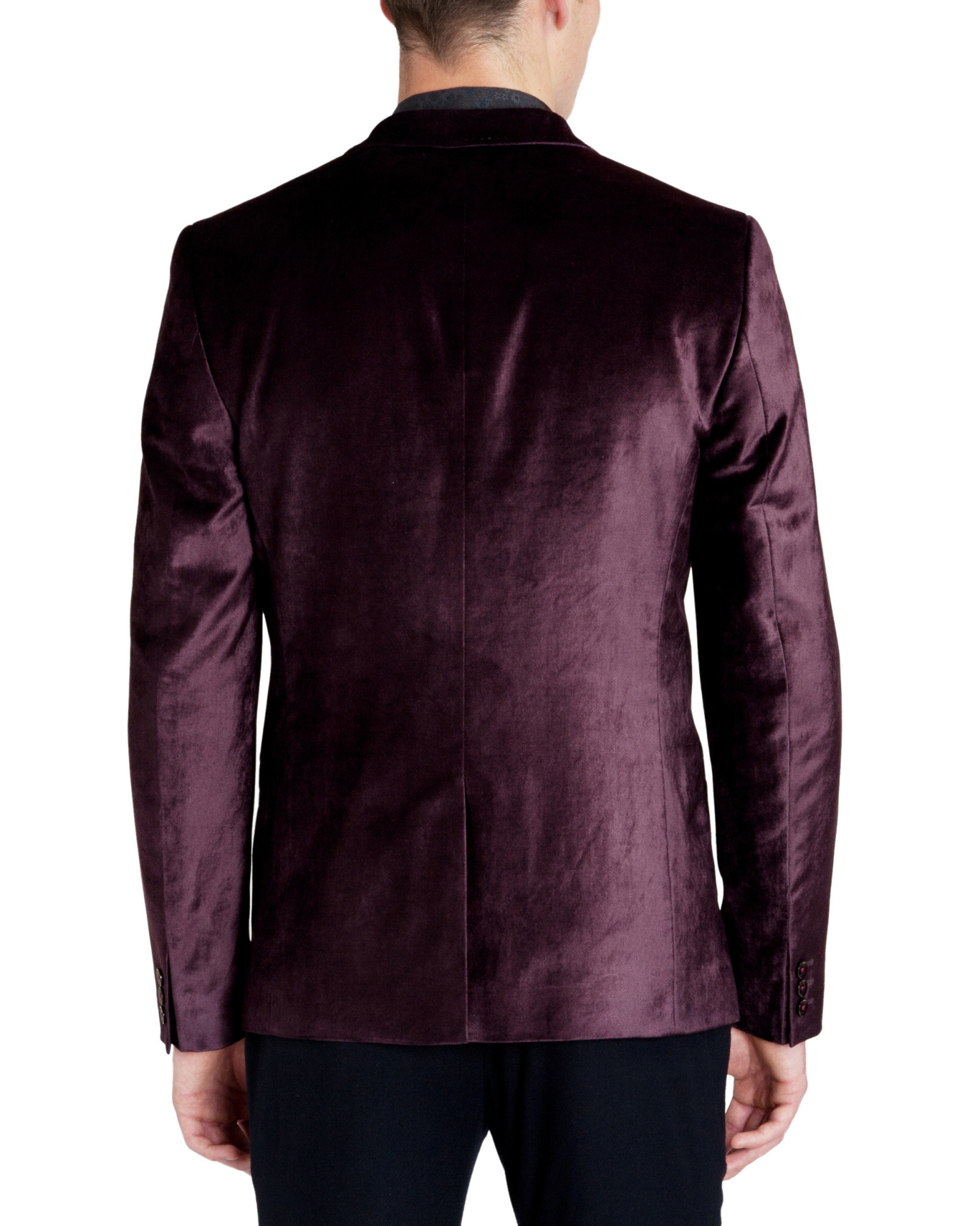 Ted Baker Velvet Jacket in Dark Red (Red) for Men Lyst