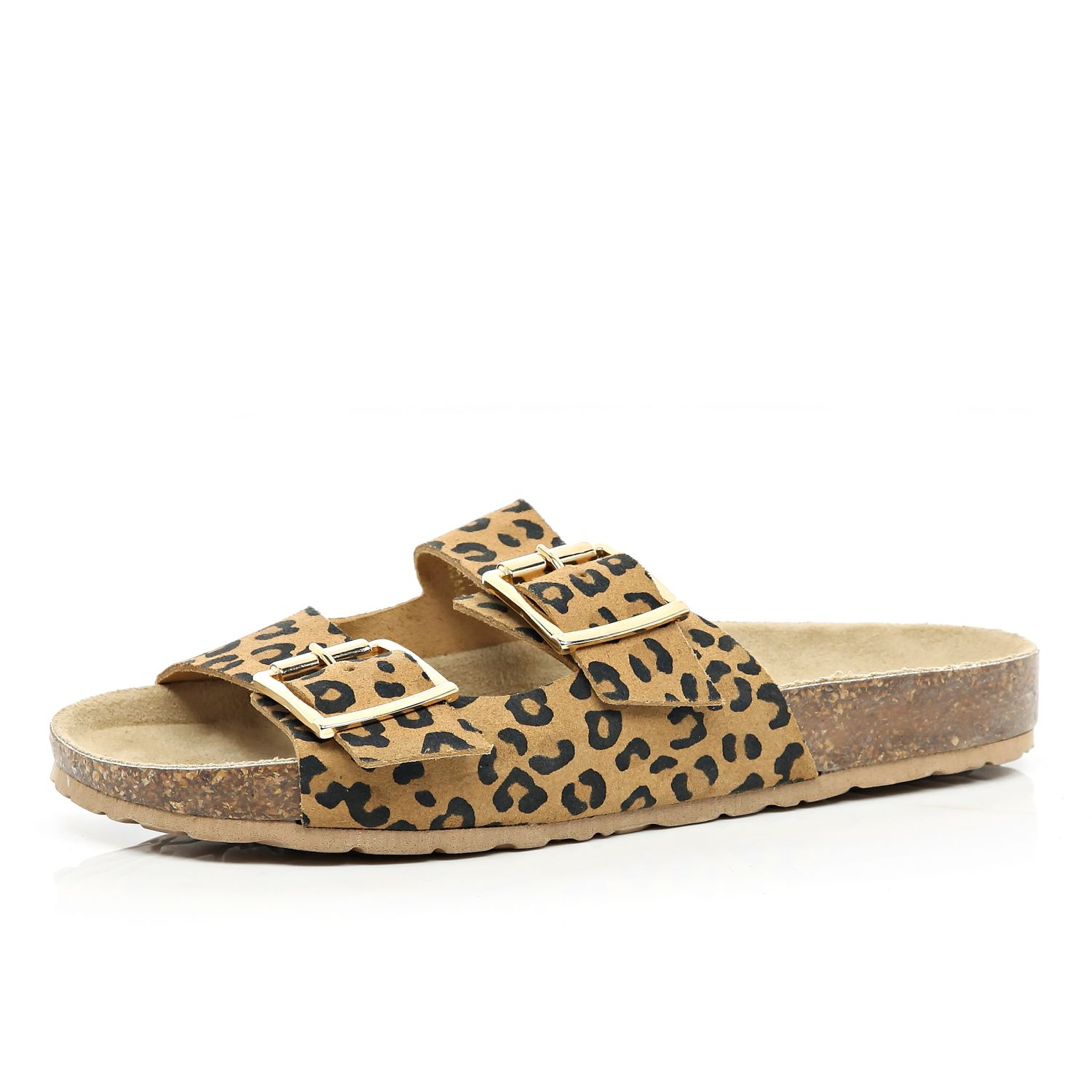 river island brown back strap sandals