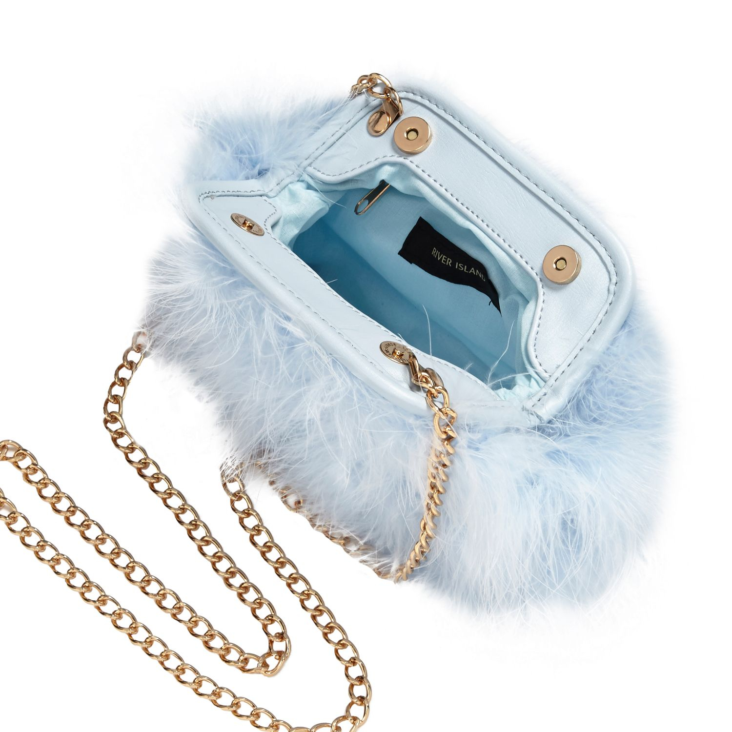 blue fluffy bag