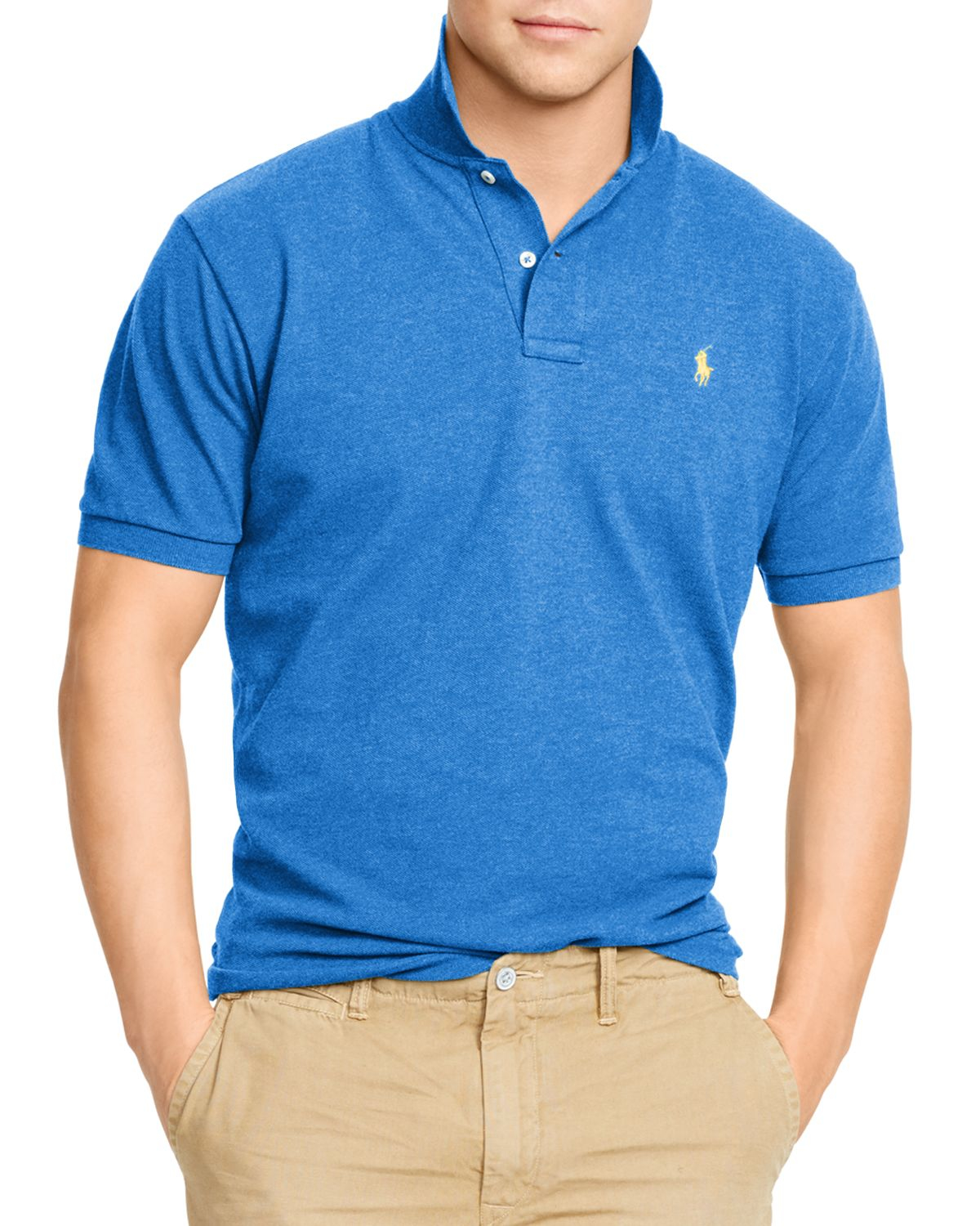 Ralph Lauren Polo Slim-Fit Mesh Polo Shirt in Blue for Men - Lyst
